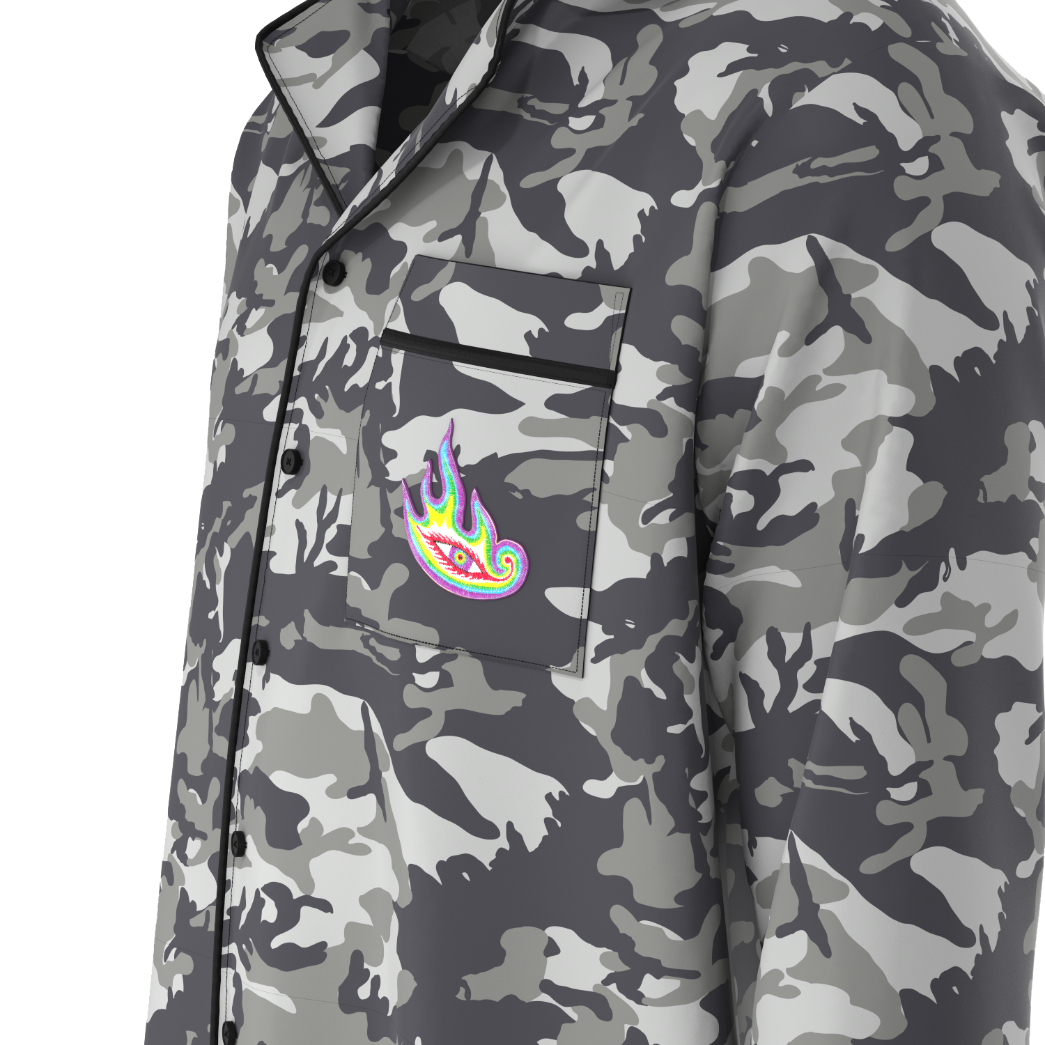 Tool Eye Flame Black Camo pigiama uomo nero