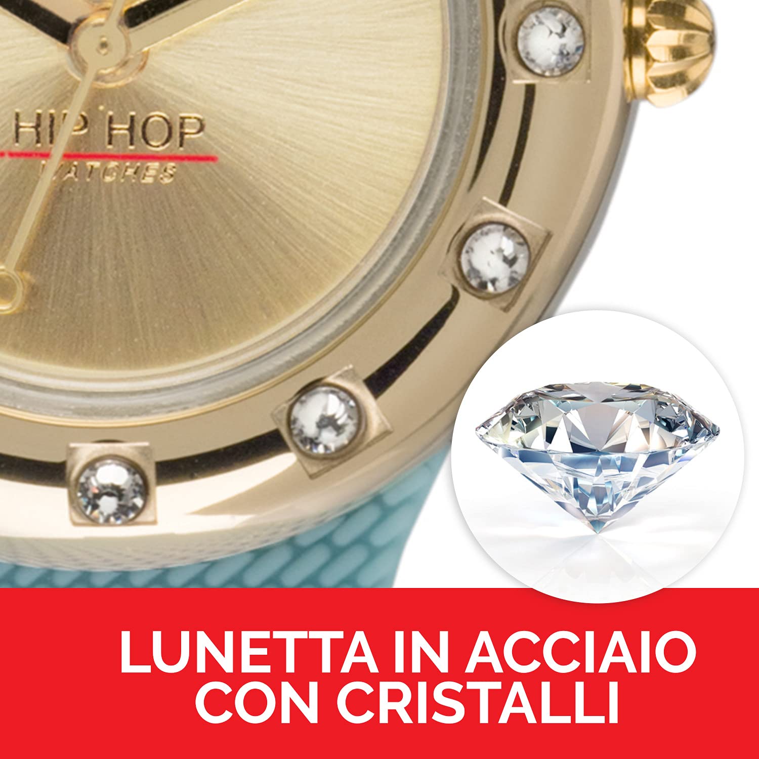 Hip Hop Hero 32 HWU0911 orologio donna champagne azzurro