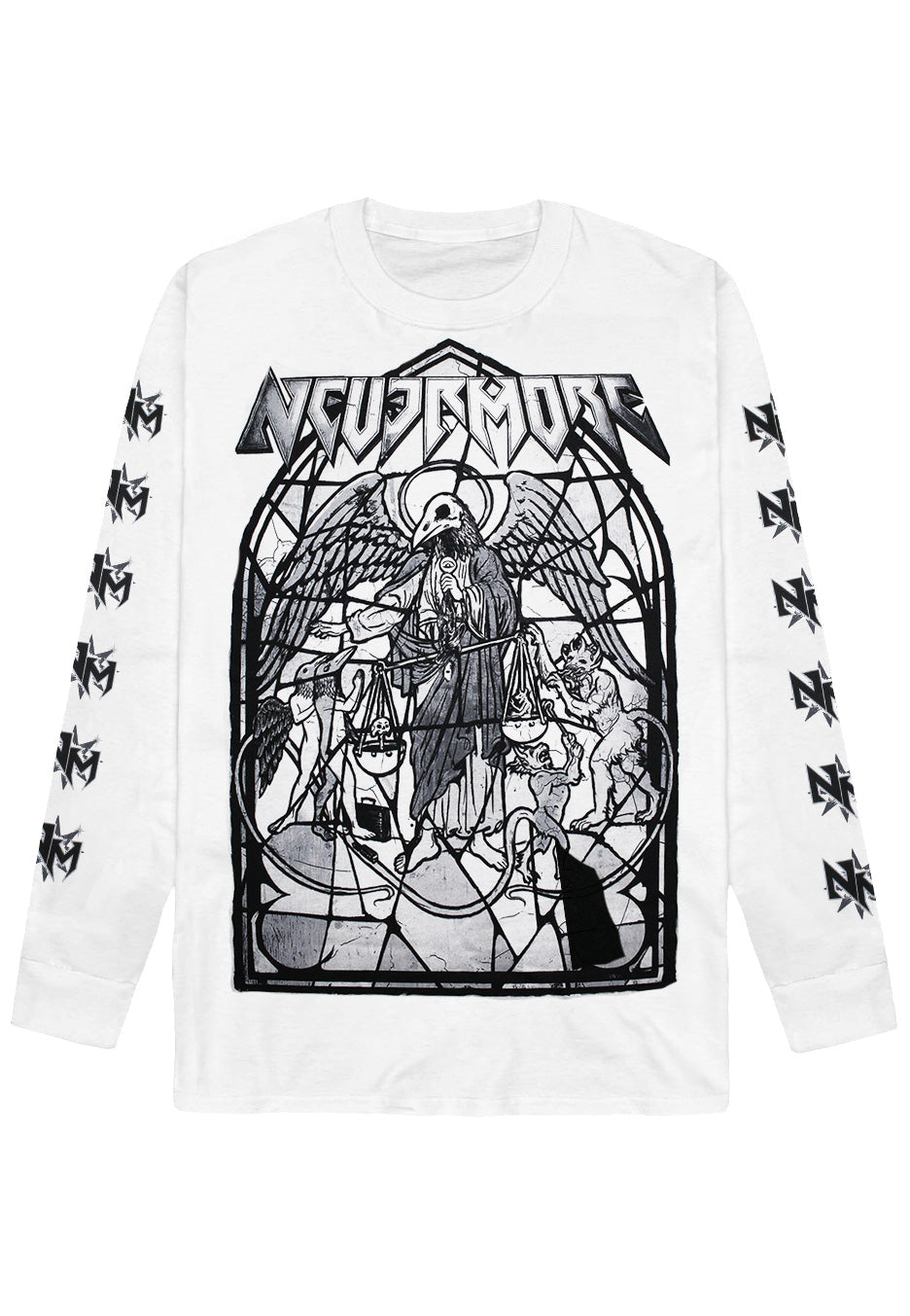 Nevermore Church White Longsleeve maglia metal bianca