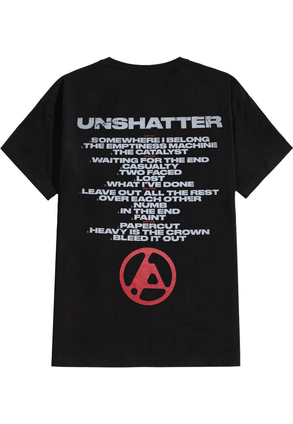 Linkin Park Unshatter Tracks T-Shirt nera nu metal