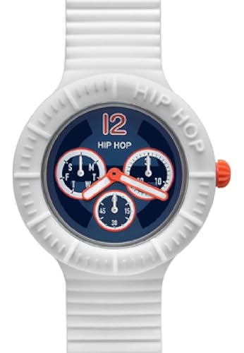 Hip Hop Master orologio uomo bianco logo blu
