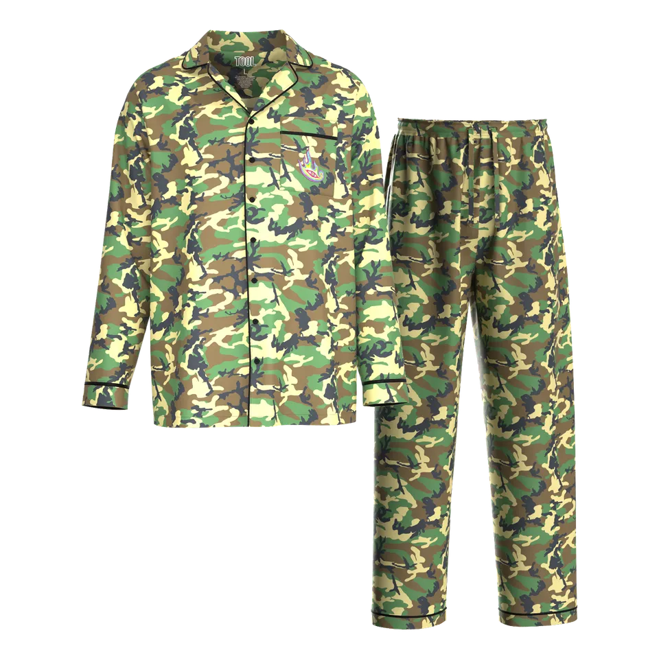 Tool Eye Flame Pigiama Uomo Green Camo 2 Pezzi