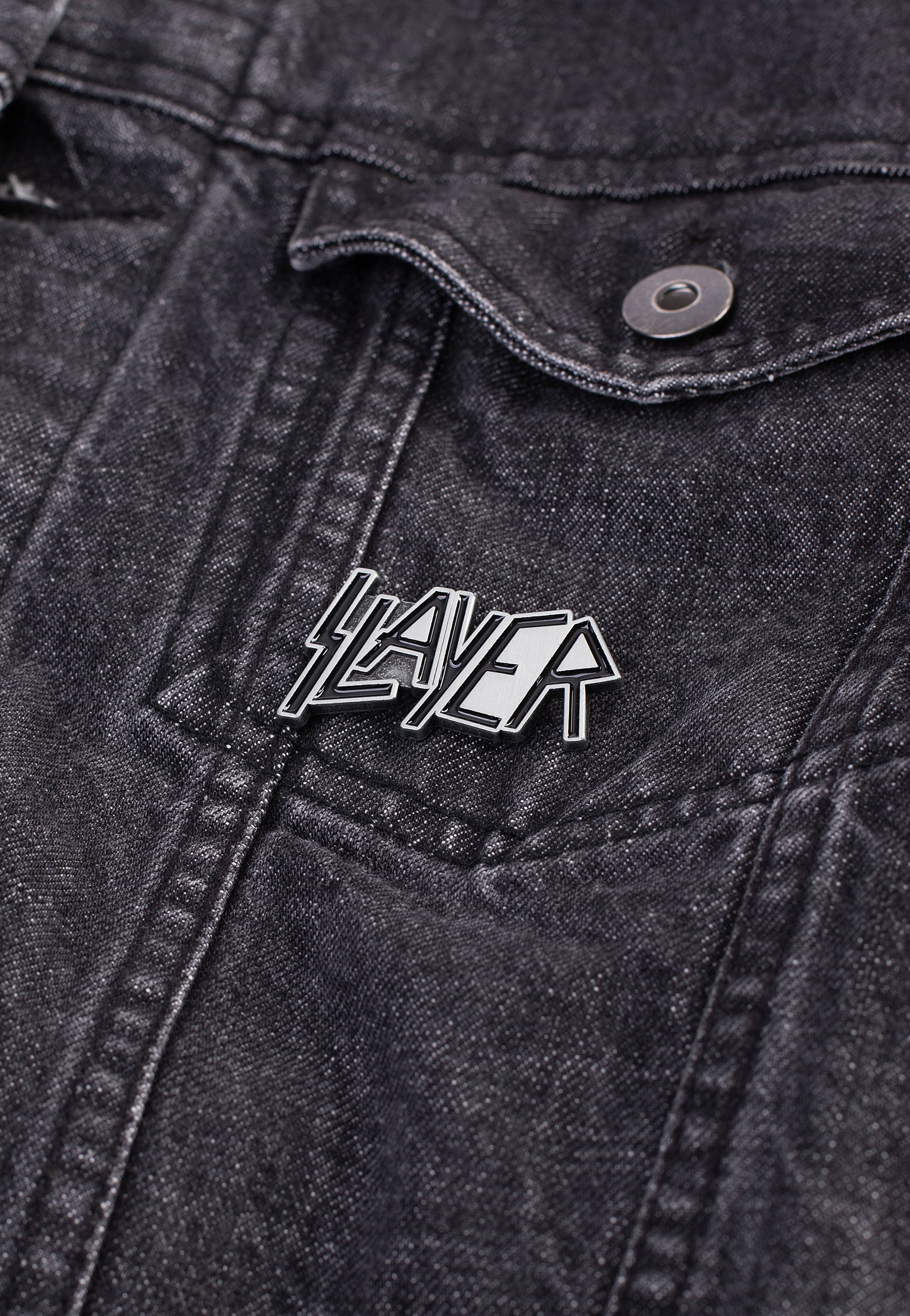 Slayer Logo spilla pin metallo grigio onesize thrash metal