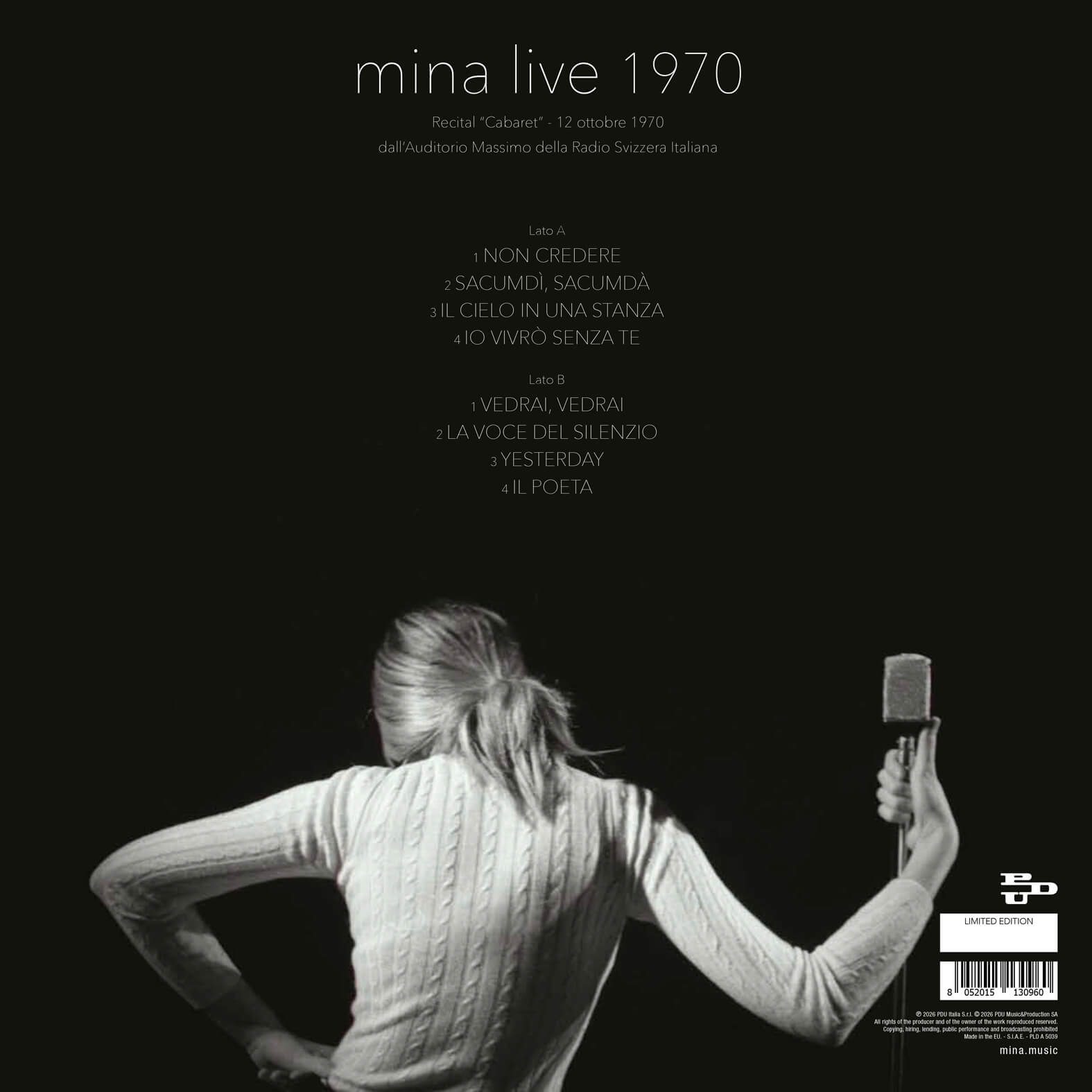 Mina Live 1970 LP vinile nero 180gr limitata