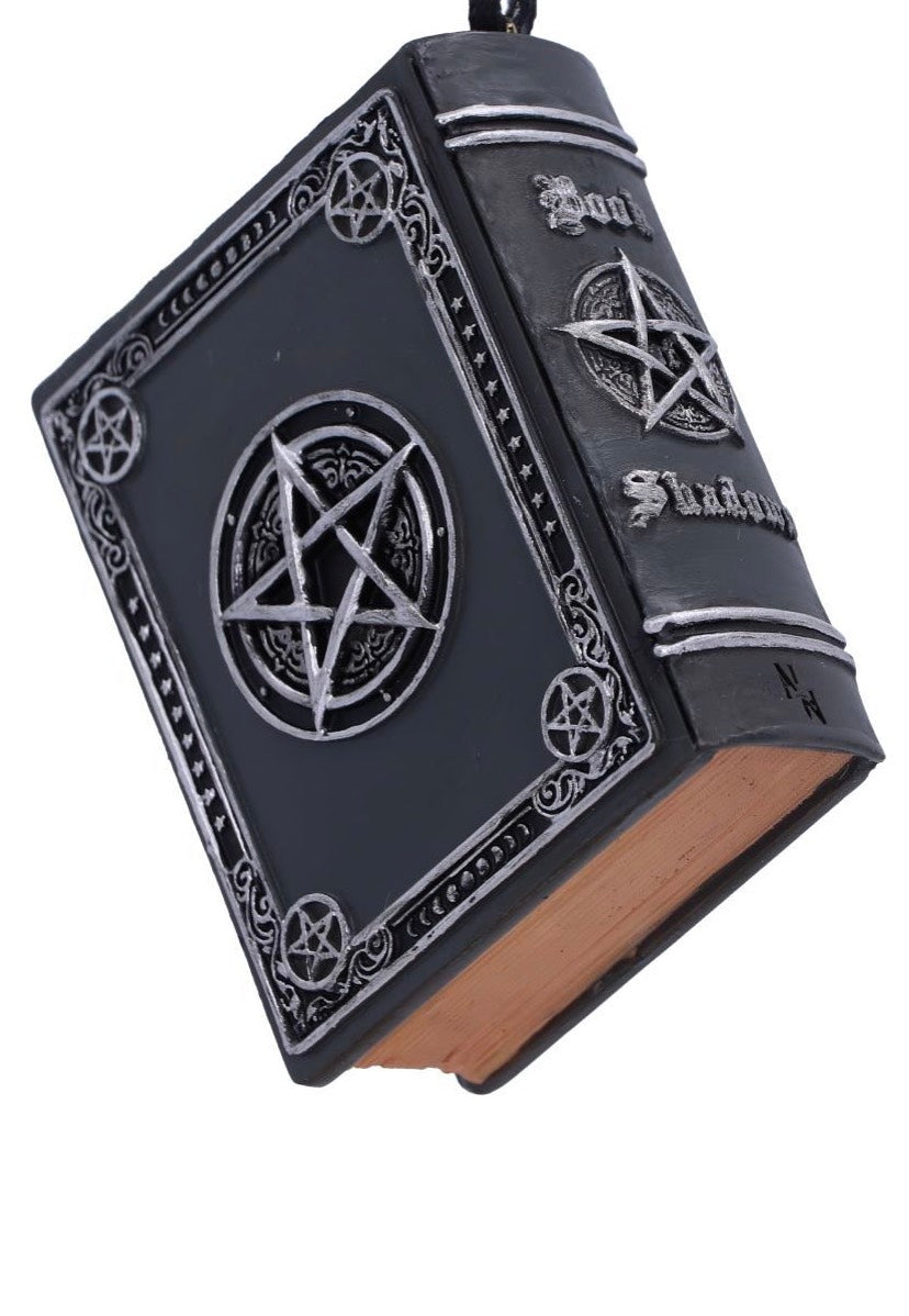Nemesis Now Book Of Shadows decorazione albero Natale resina nera