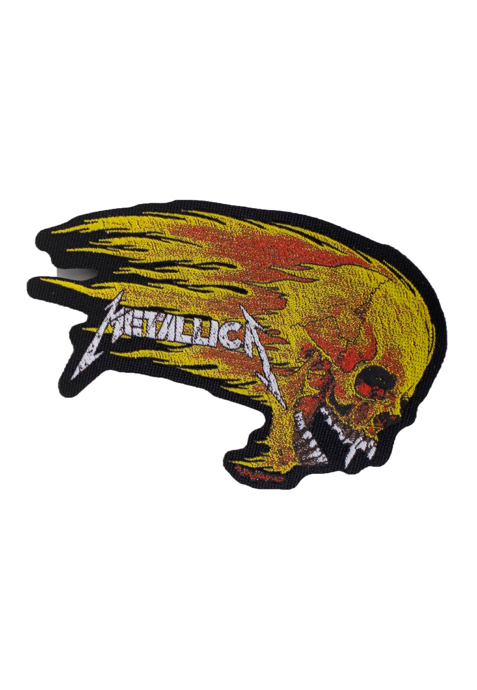 Metallica Flaming Skull Cut Out patch gialla