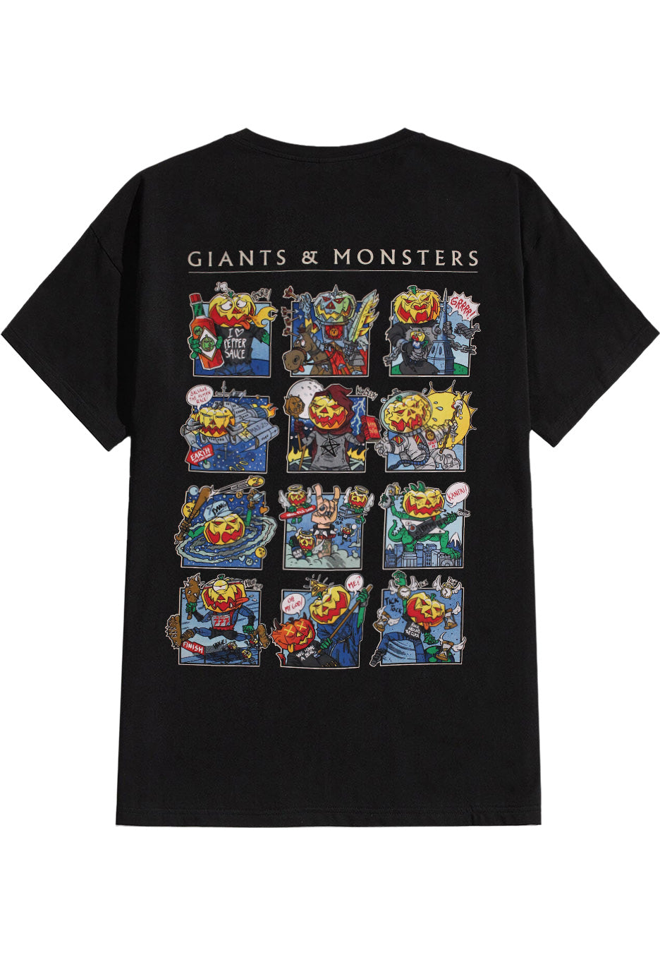 Helloween Classic Logo Comics T-Shirt nera power metal