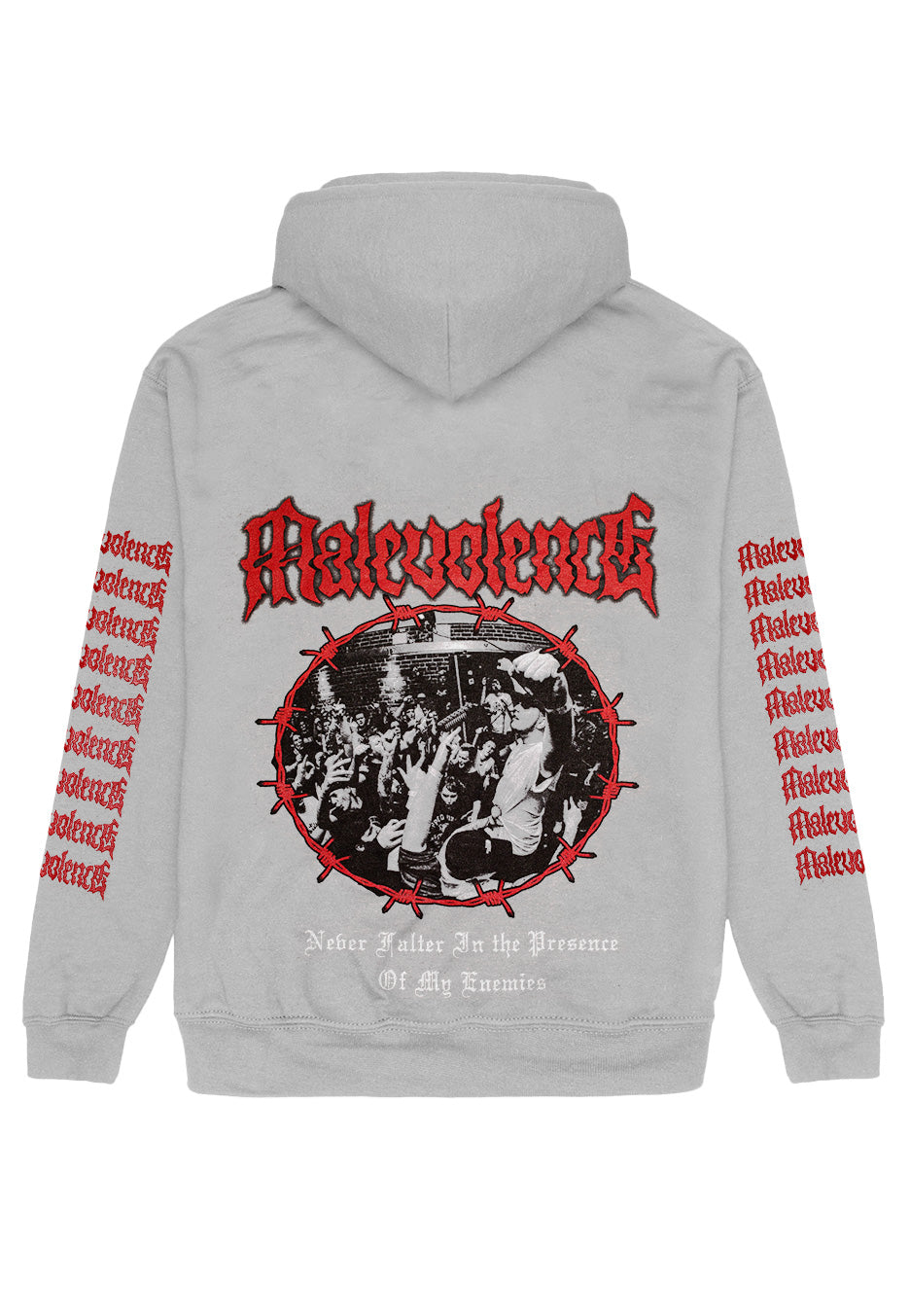 Malevolence Barbed Wire Sportsgrey felpa hoodie grigia metalcore