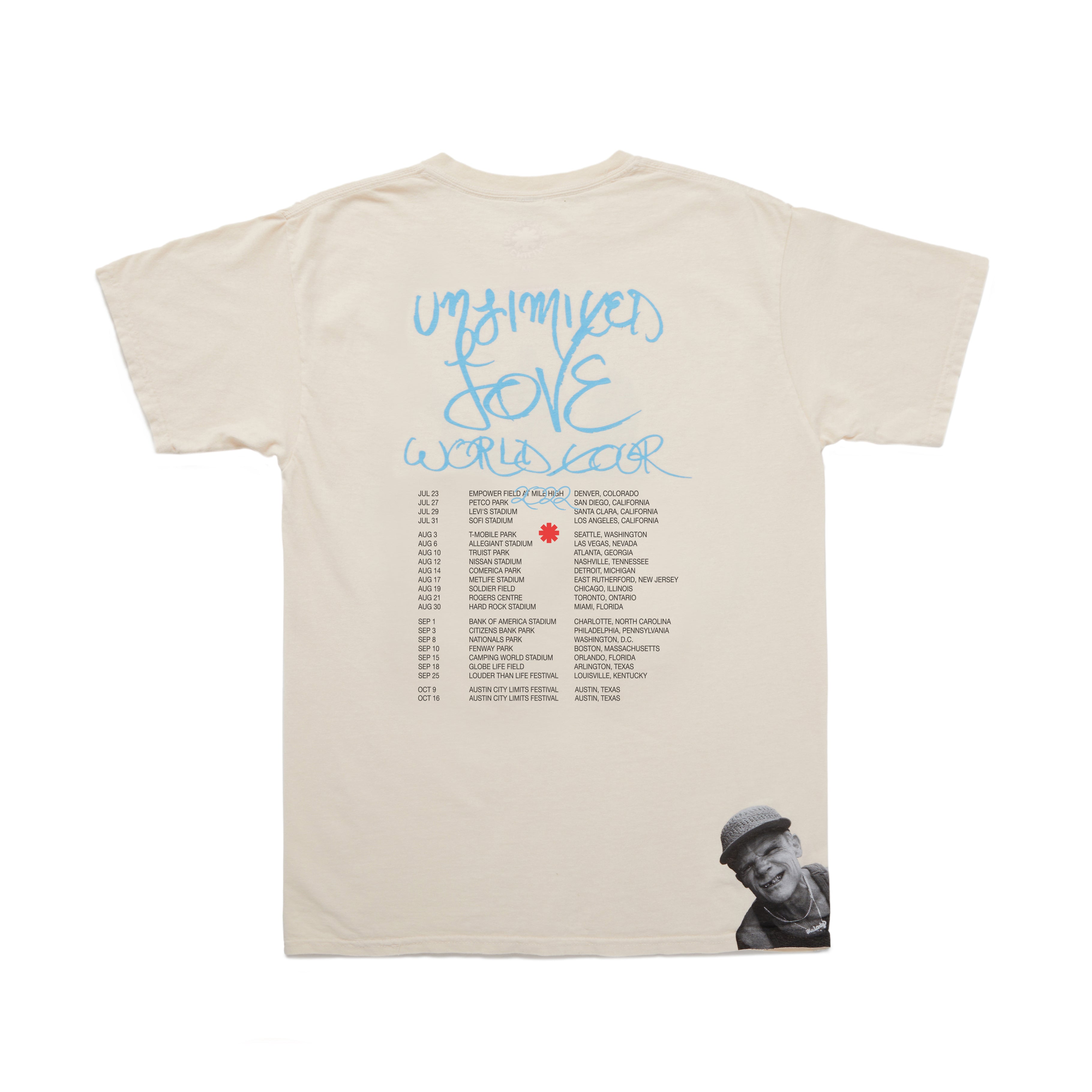 Red Hot Chili Peppers Unlimited Love Tee maglietta crema tour 2022