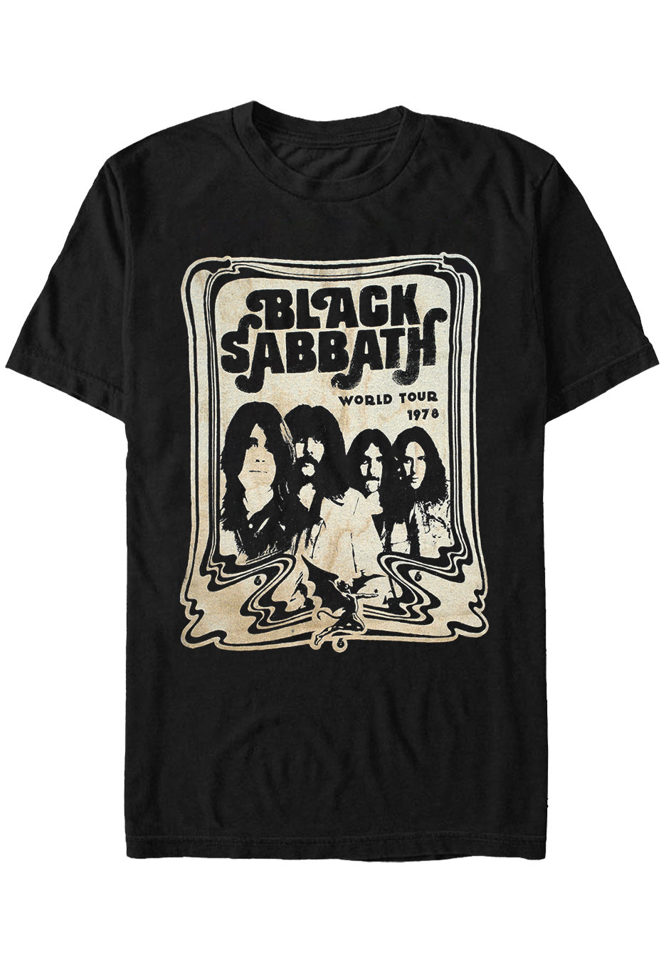 Black Sabbath World Tour 1978 maglietta nera maniche corte