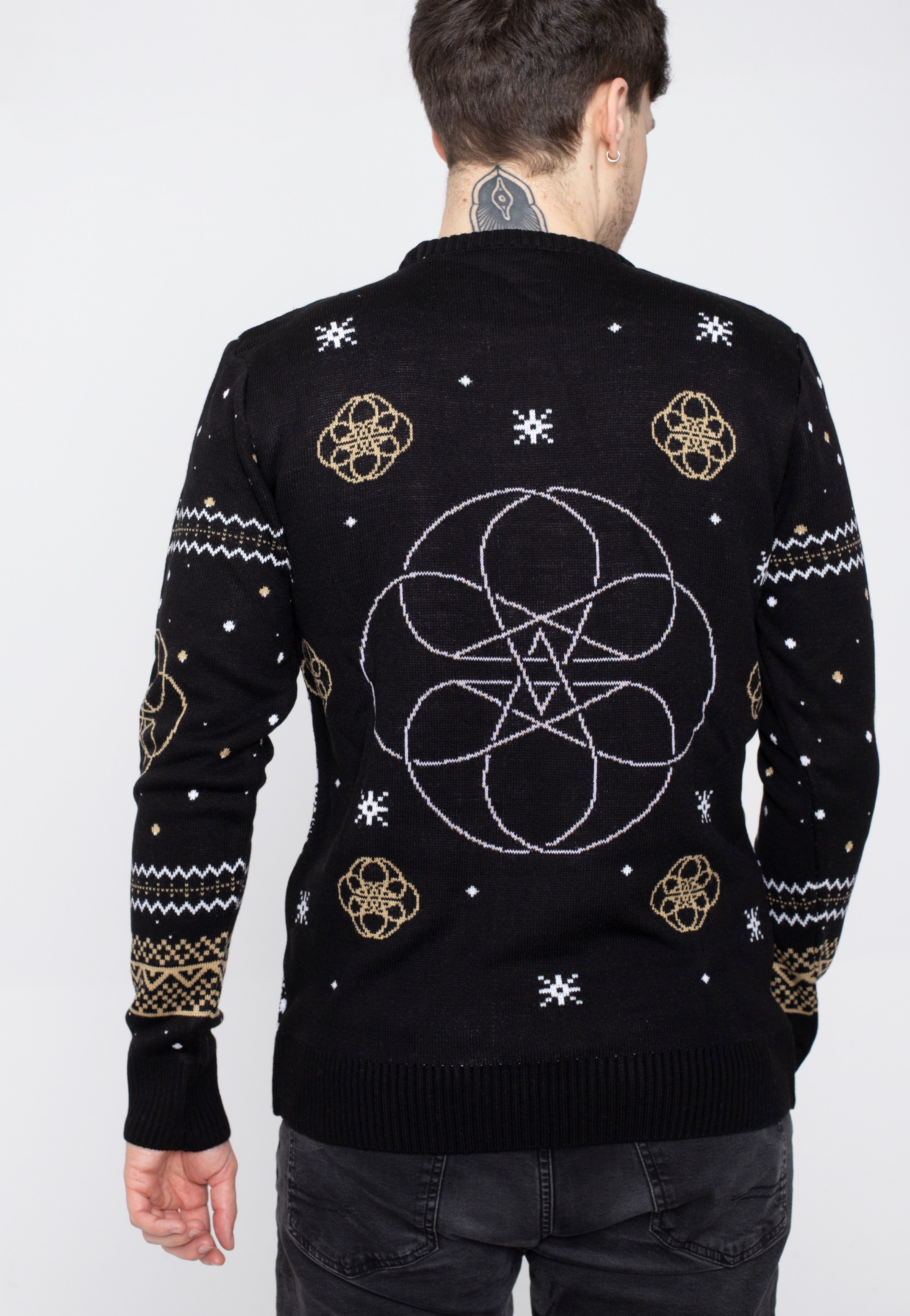 Whitechapel Skulls Xmas Knit Felpa Nera Manica Lunga