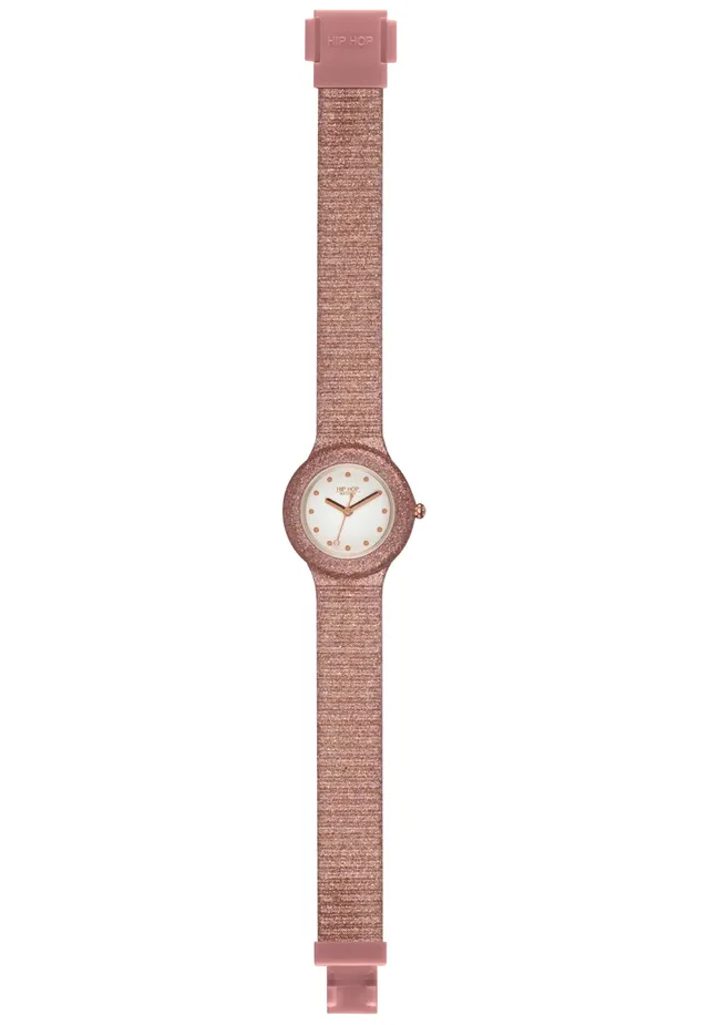 Hip Hop Sparkling Mania Orologio Donna Rose Gold Glitter Resistente Acqua