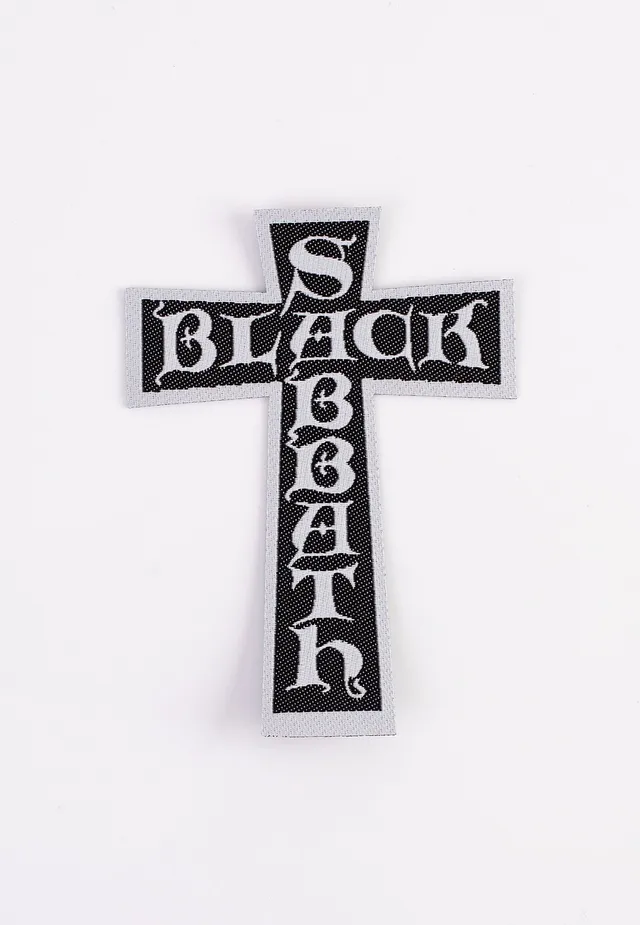 Black Sabbath Cross Logo Cut Out toppa patch nera onesize