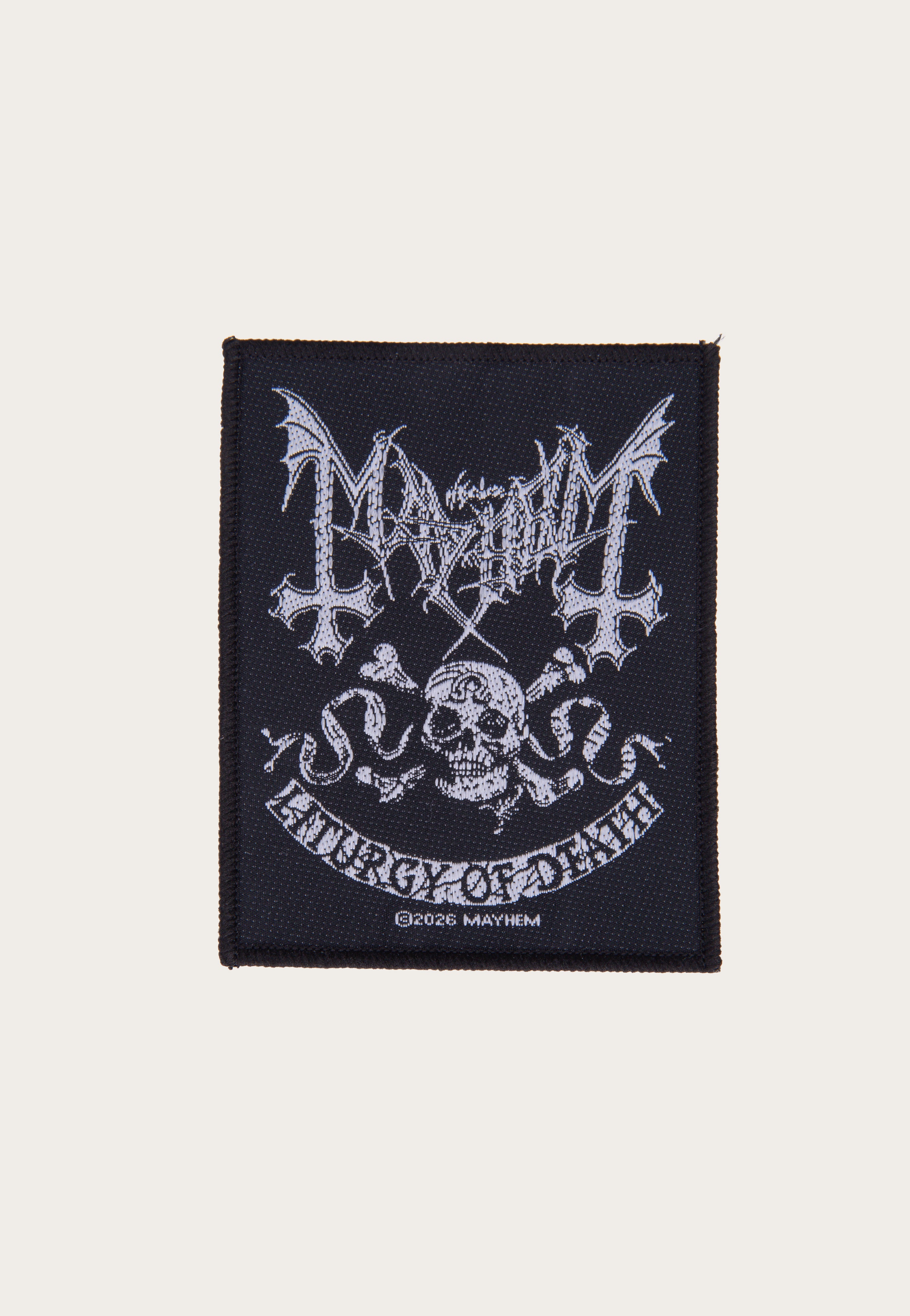 Mayhem Skull Omega patch nera black metal