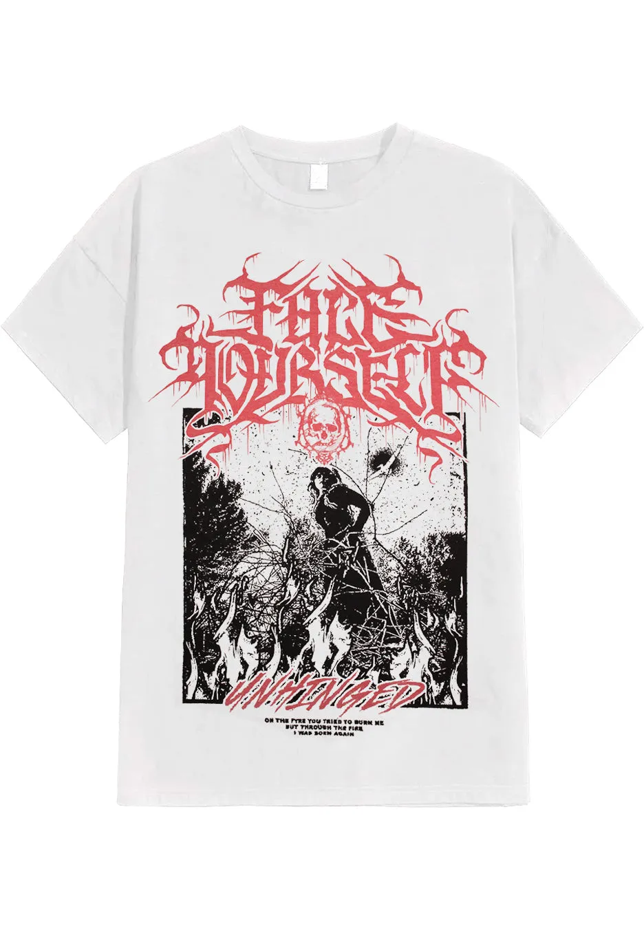 Face Yourself Unhinged White T-Shirt metalcore