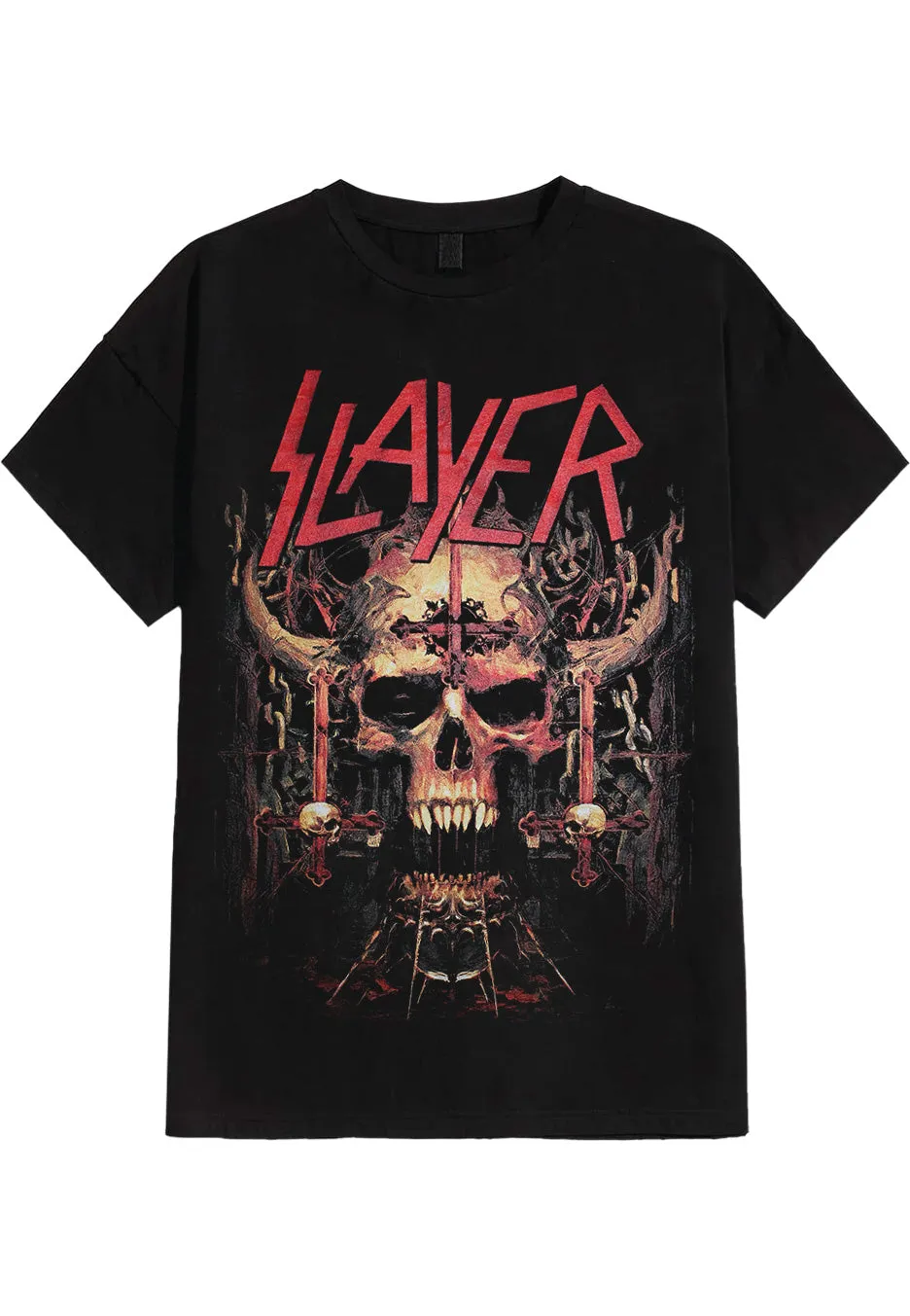 Slayer Velasco Deathhead T-Shirt Maglietta Nera Thrash Metal