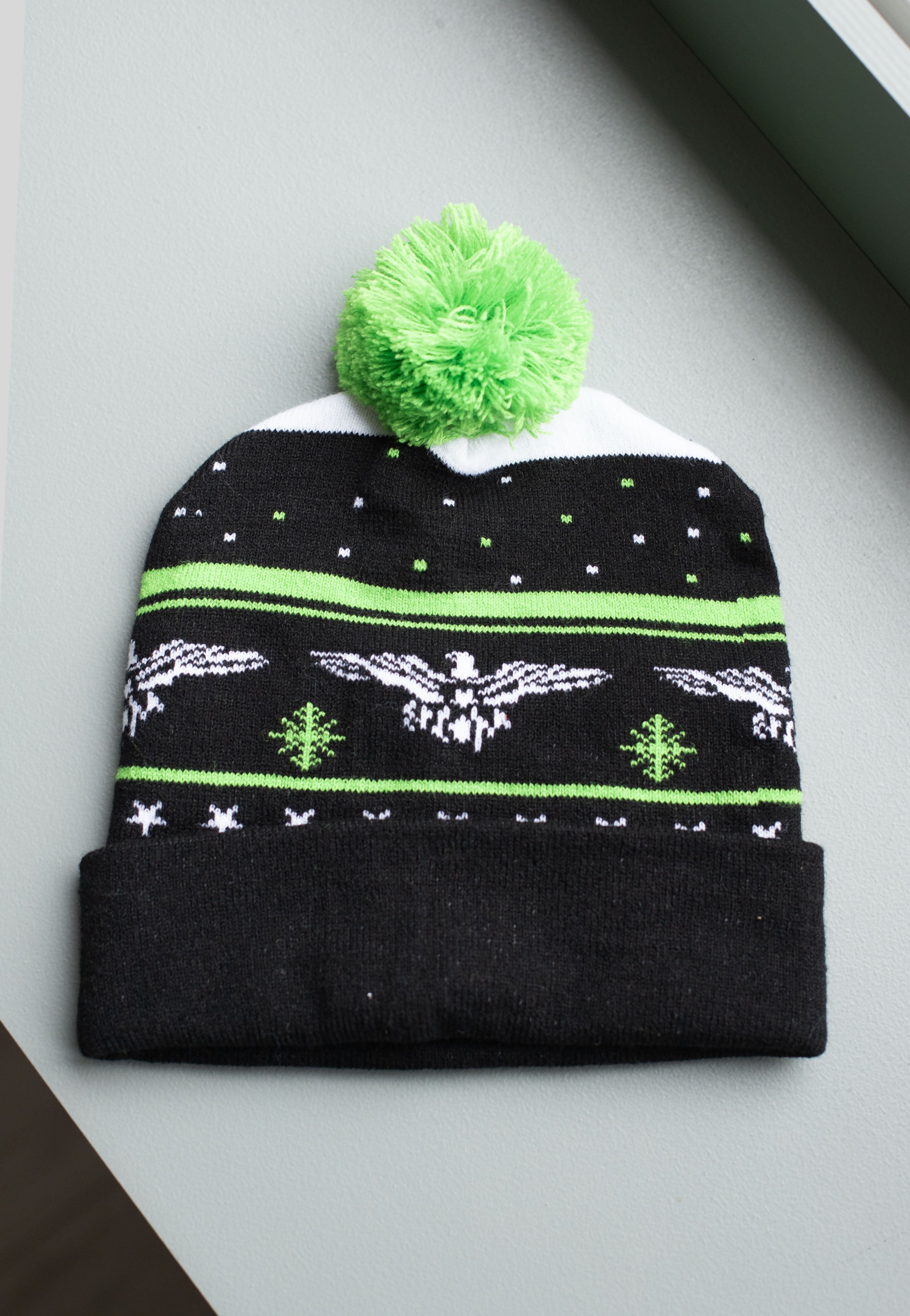 Terror Logo Winter Knit beanie nera onesize pompon