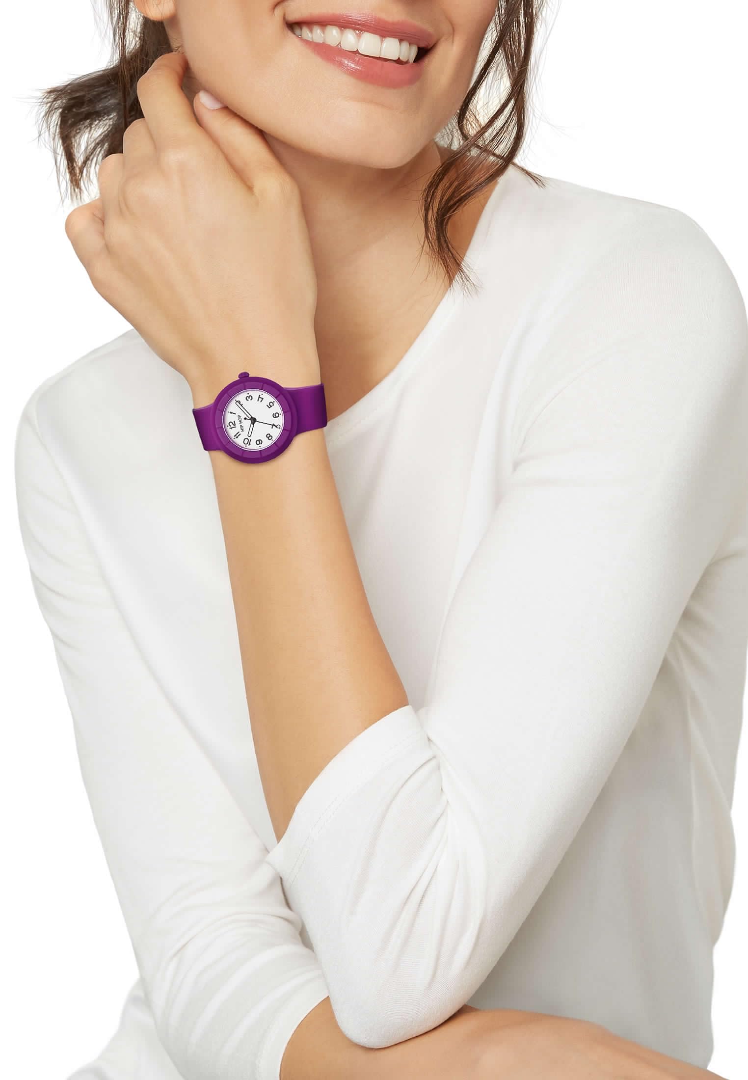 Hip Hop Hero.Dot Orologio Donna Silicone Viola 34 mm