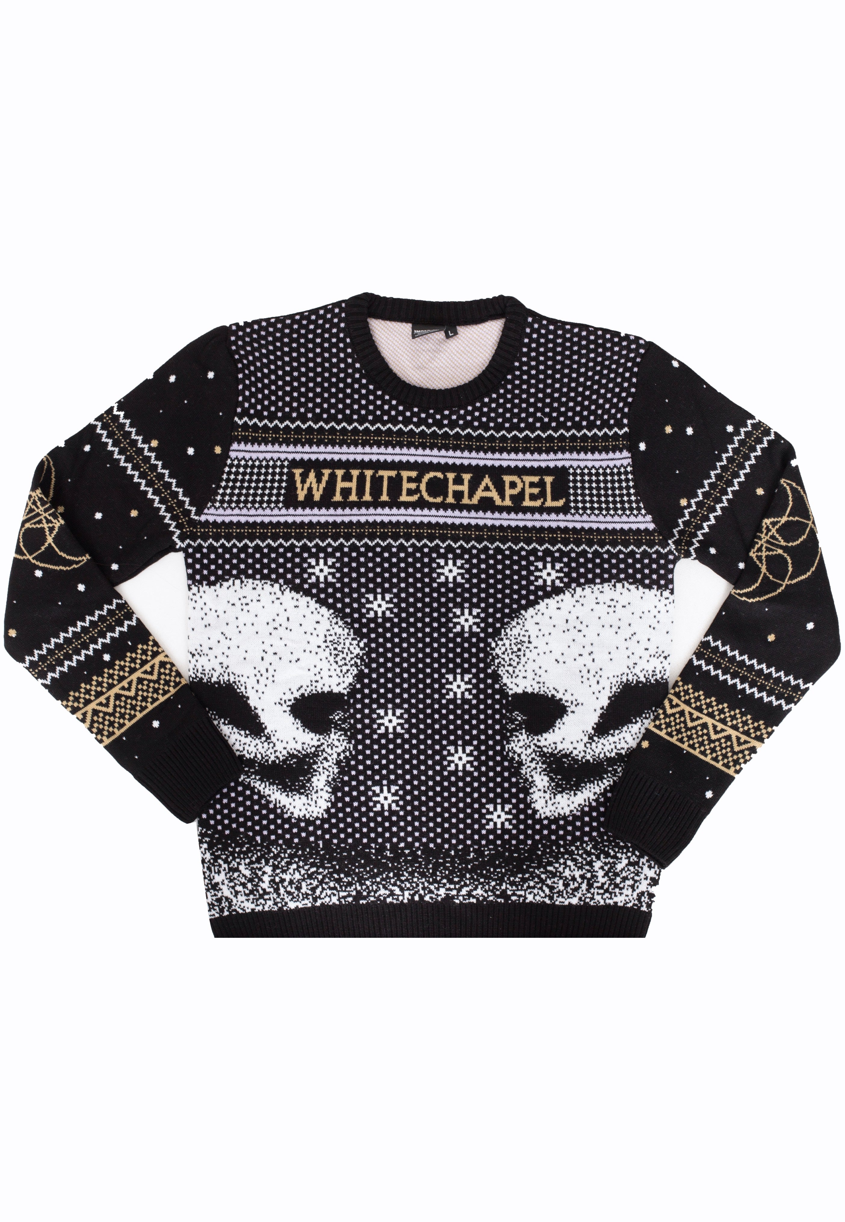 Whitechapel Skulls Xmas Knit Felpa Nera Manica Lunga