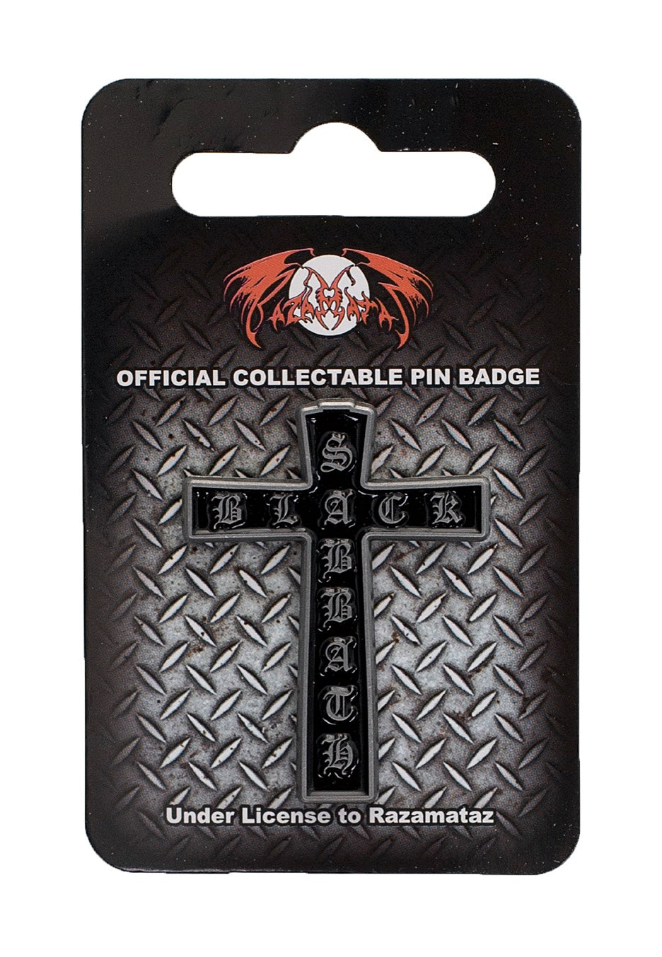 Black Sabbath Cross spilla smaltata nera onesize