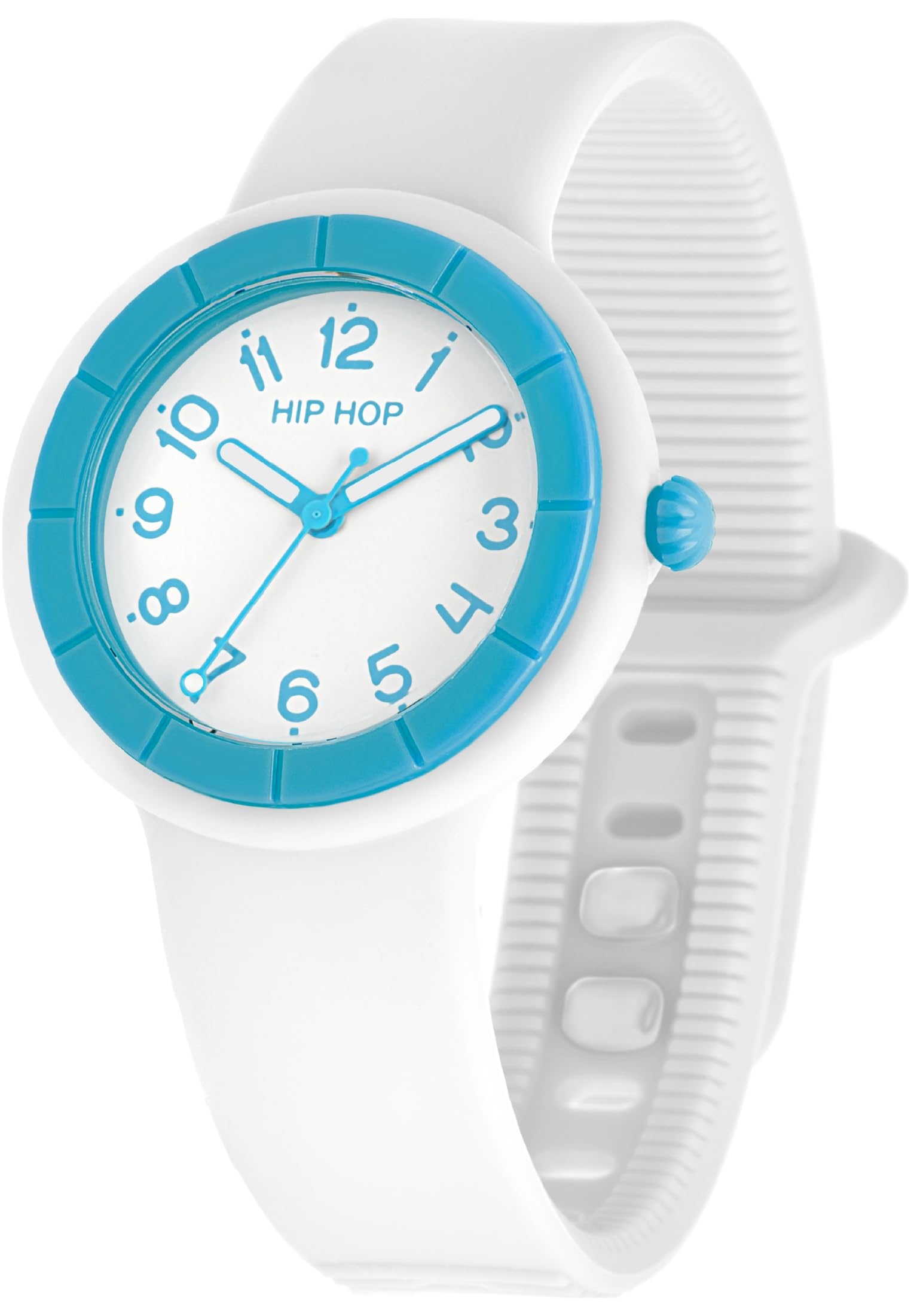 Hip Hop Hero.Dot Neon Blue orologio donna silicone 34 mm quarzo