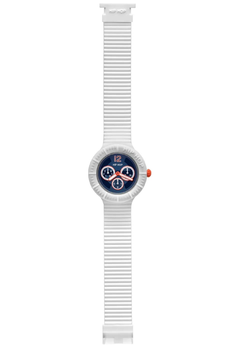 Hip Hop Master orologio uomo bianco logo blu