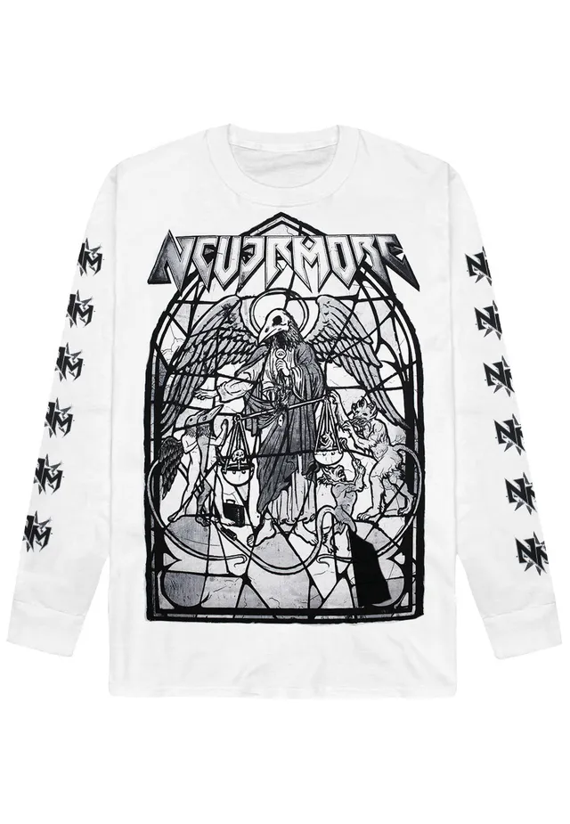 Nevermore Church White Longsleeve maglia metal bianca