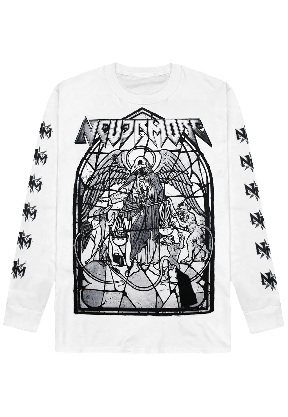 Nevermore Church White Longsleeve maglia metal bianca
