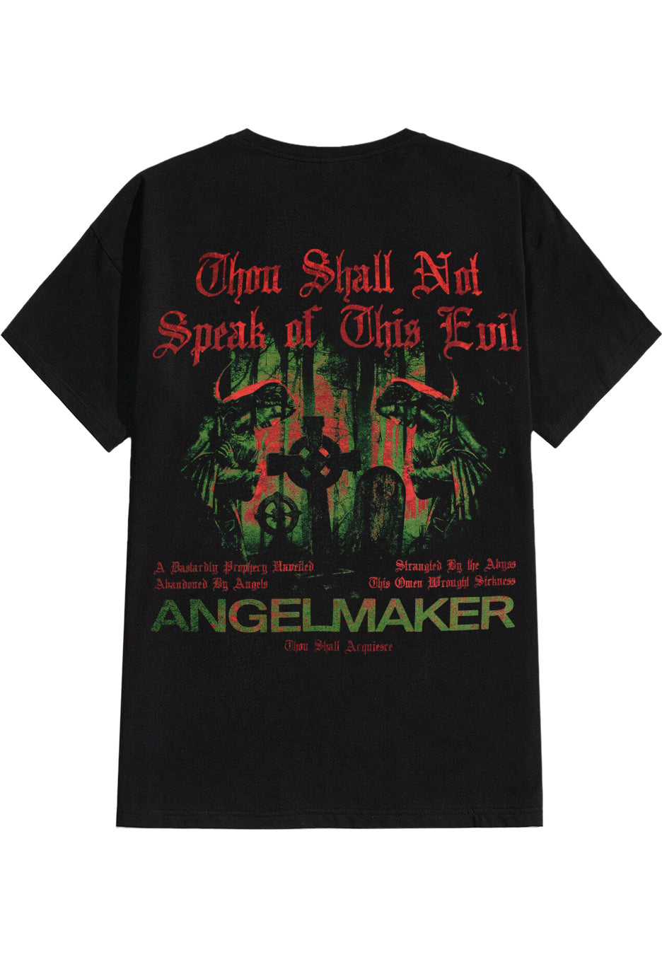 Angelmaker Thou Shall Not T-Shirt nera uomo taglia L