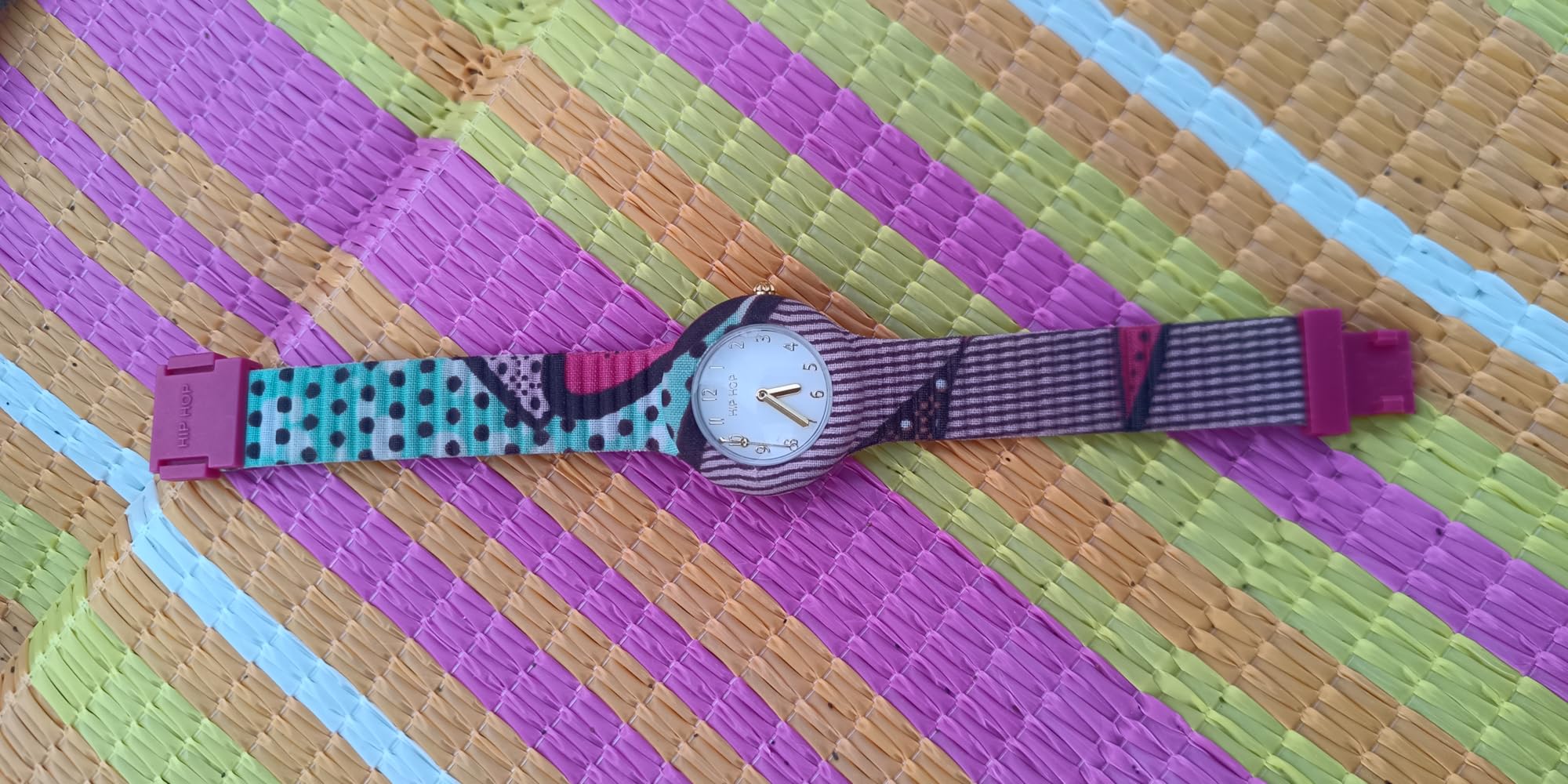 Hip Hop Wax Block orologio donna giallo e lilla 32 mm quarzo