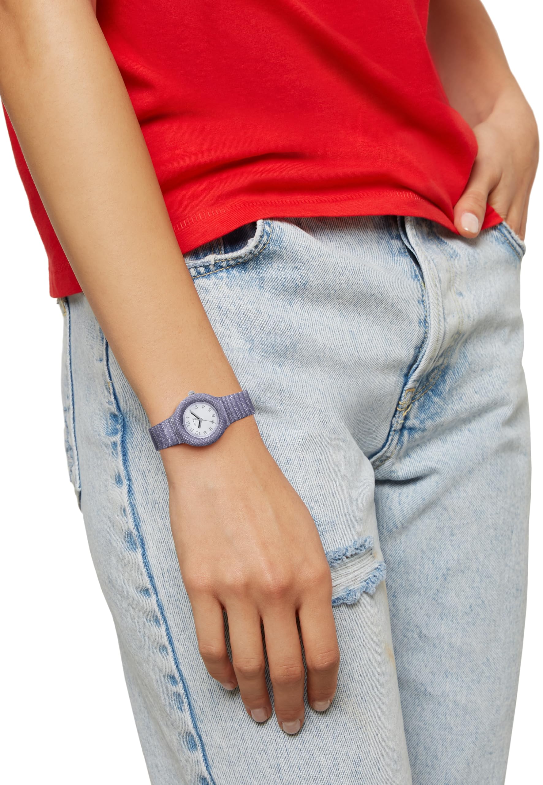 Hip Hop Shimmer Crush orologio donna lurex silicone 32 mm
