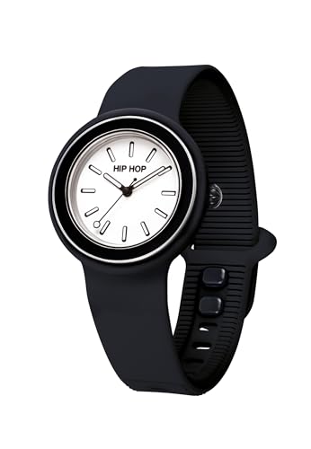 Hip Hop Hero.Dot Bezel Orologio Donna Nero 34 mm Silicone