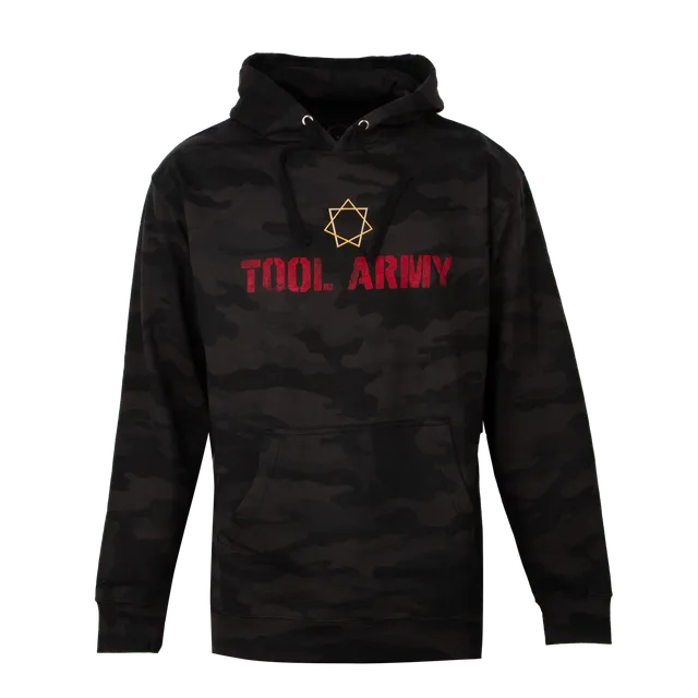 Tool Army Logo Camo Felpa con Cappuccio Nera Taglia L