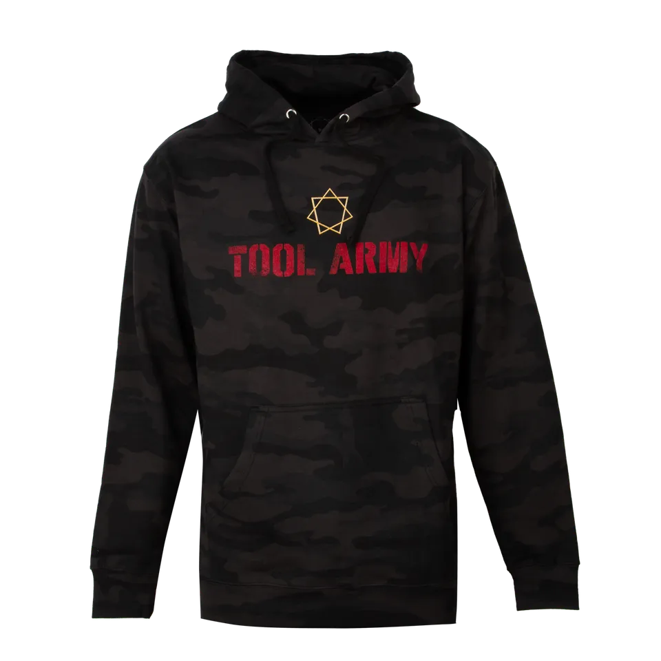 Tool Army Logo Camo Felpa con Cappuccio Nera Taglia L