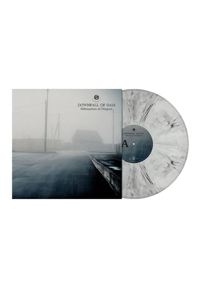 Downfall Of Gaia Silhouettes Of Disgust vinile LP bianco nero marmorizzato