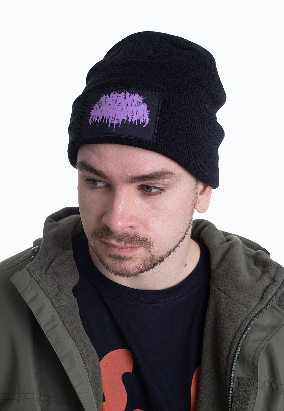 Infant Annihilator Purple Logo beanie nera lunga
