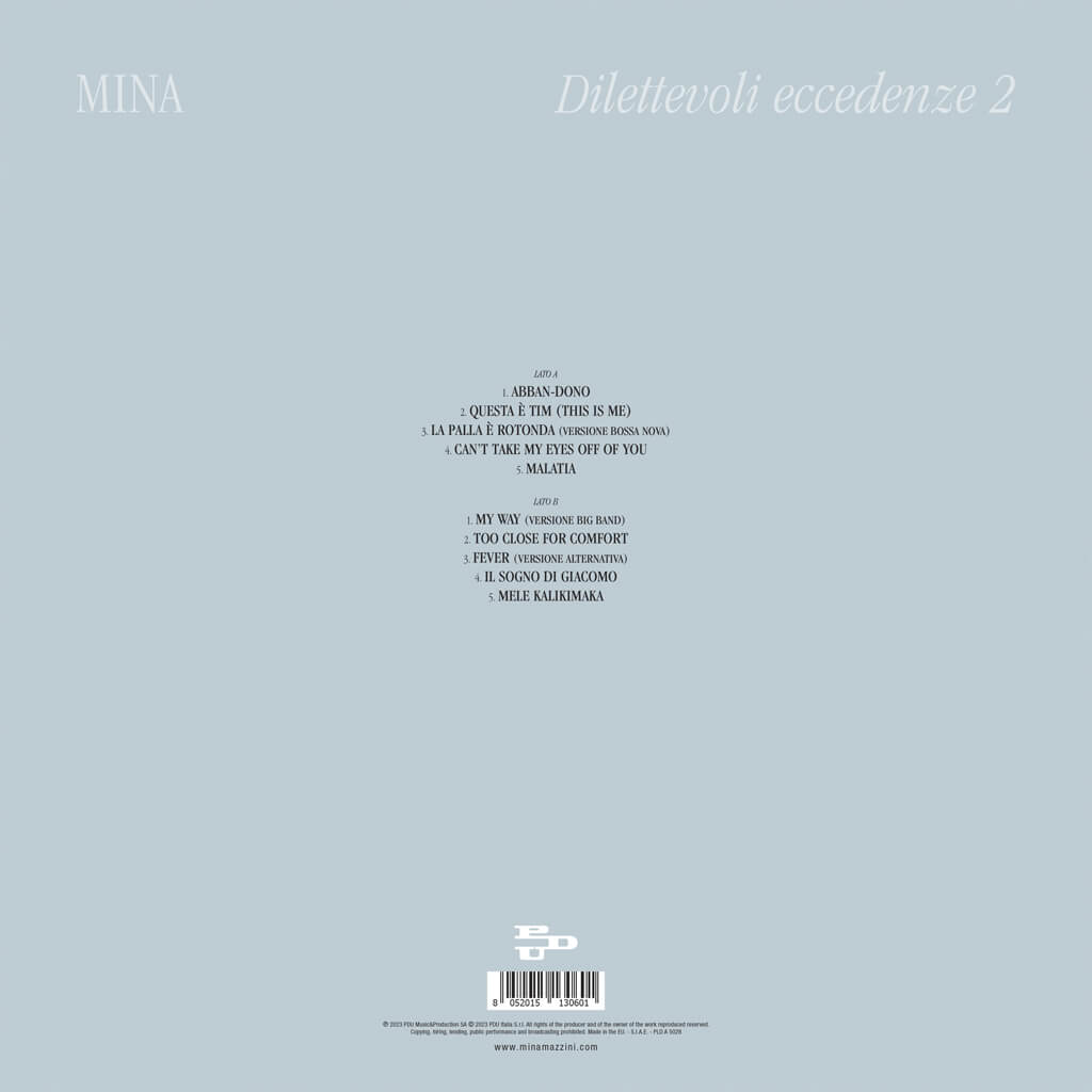 Mina Dilettevoli Eccedenze 2 LP vinile 3 inediti