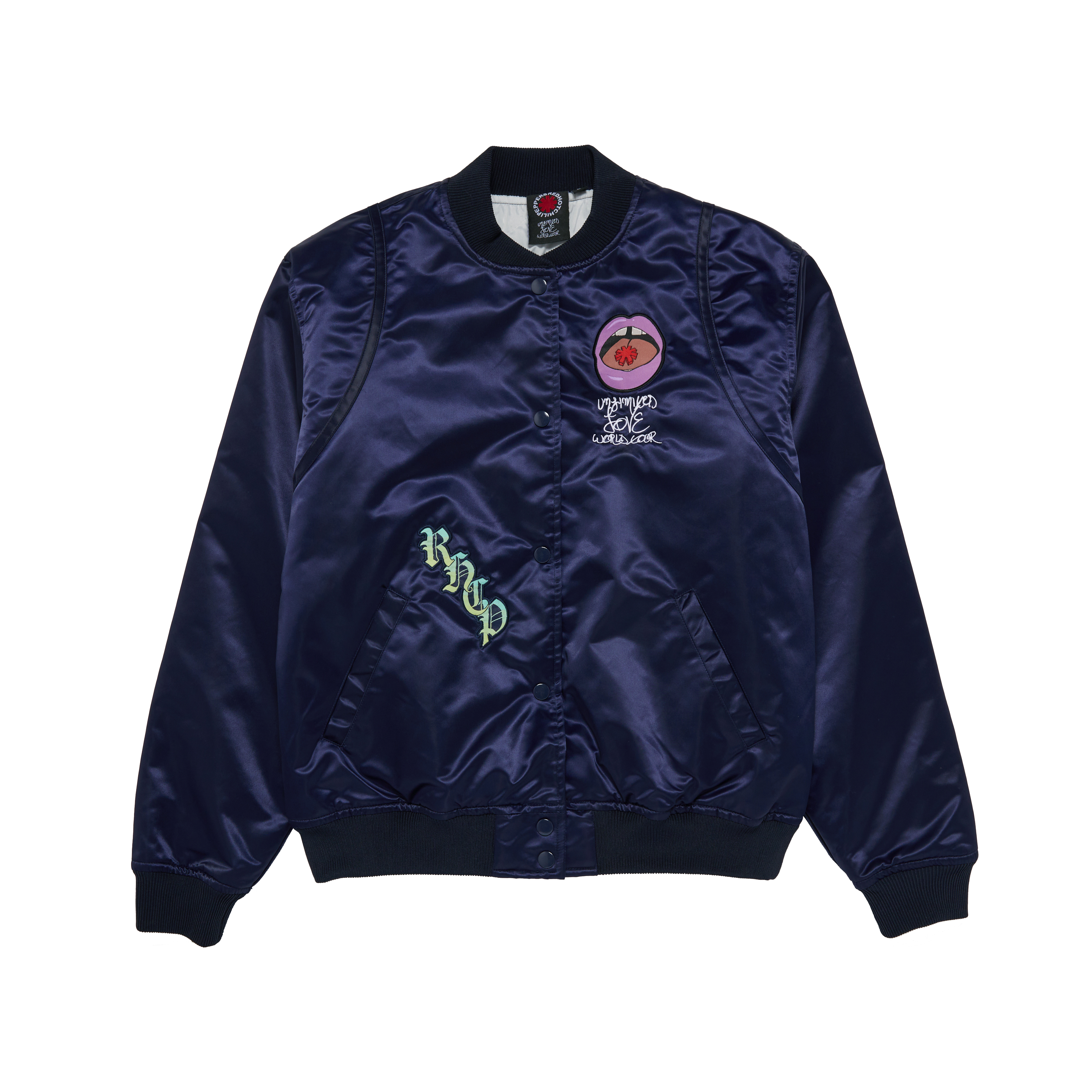 Red Hot Chili Peppers Embroidered Satin bomber ricamato