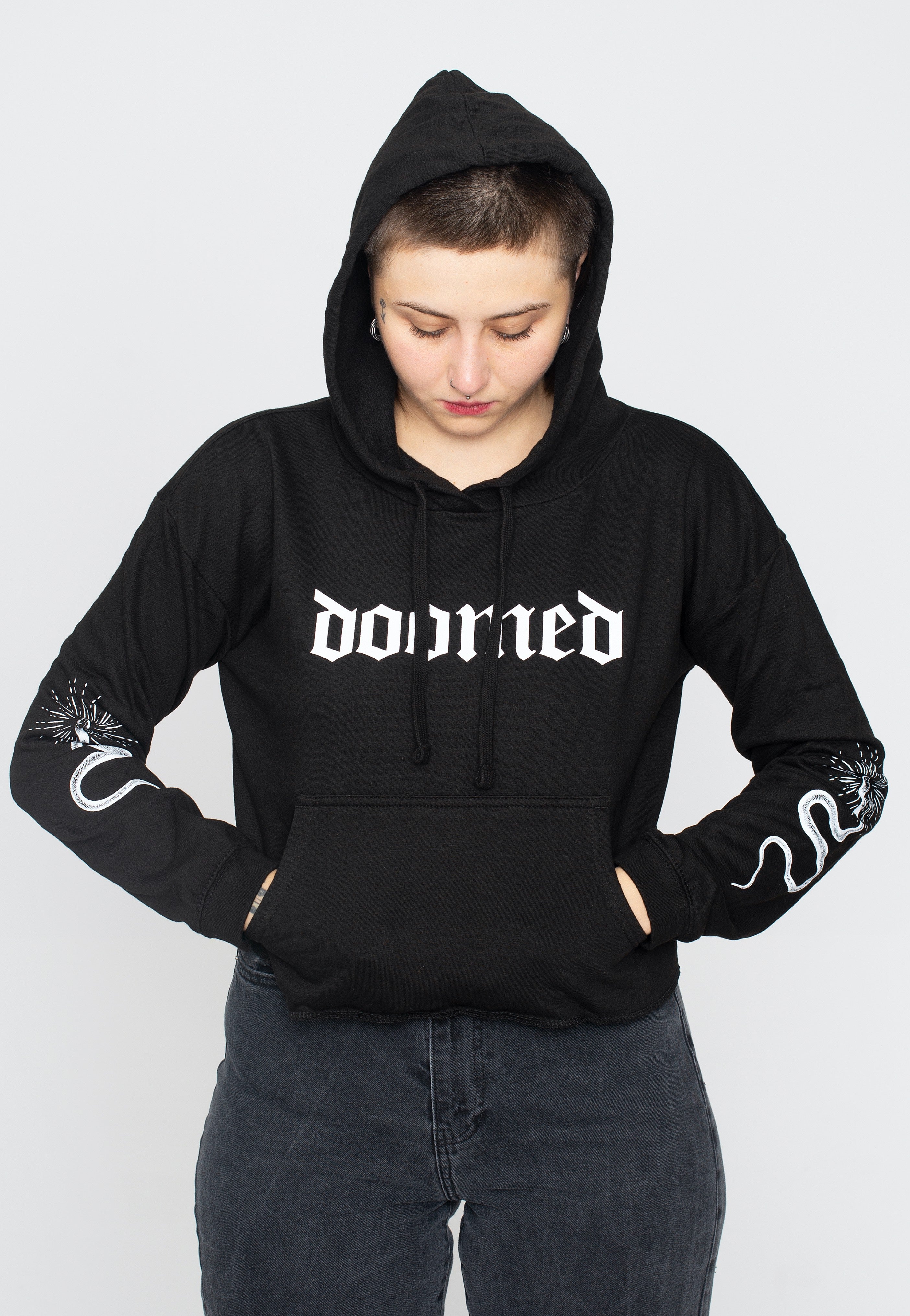 Dark Moon Doomed felpa hoodie nera taglia M gothic