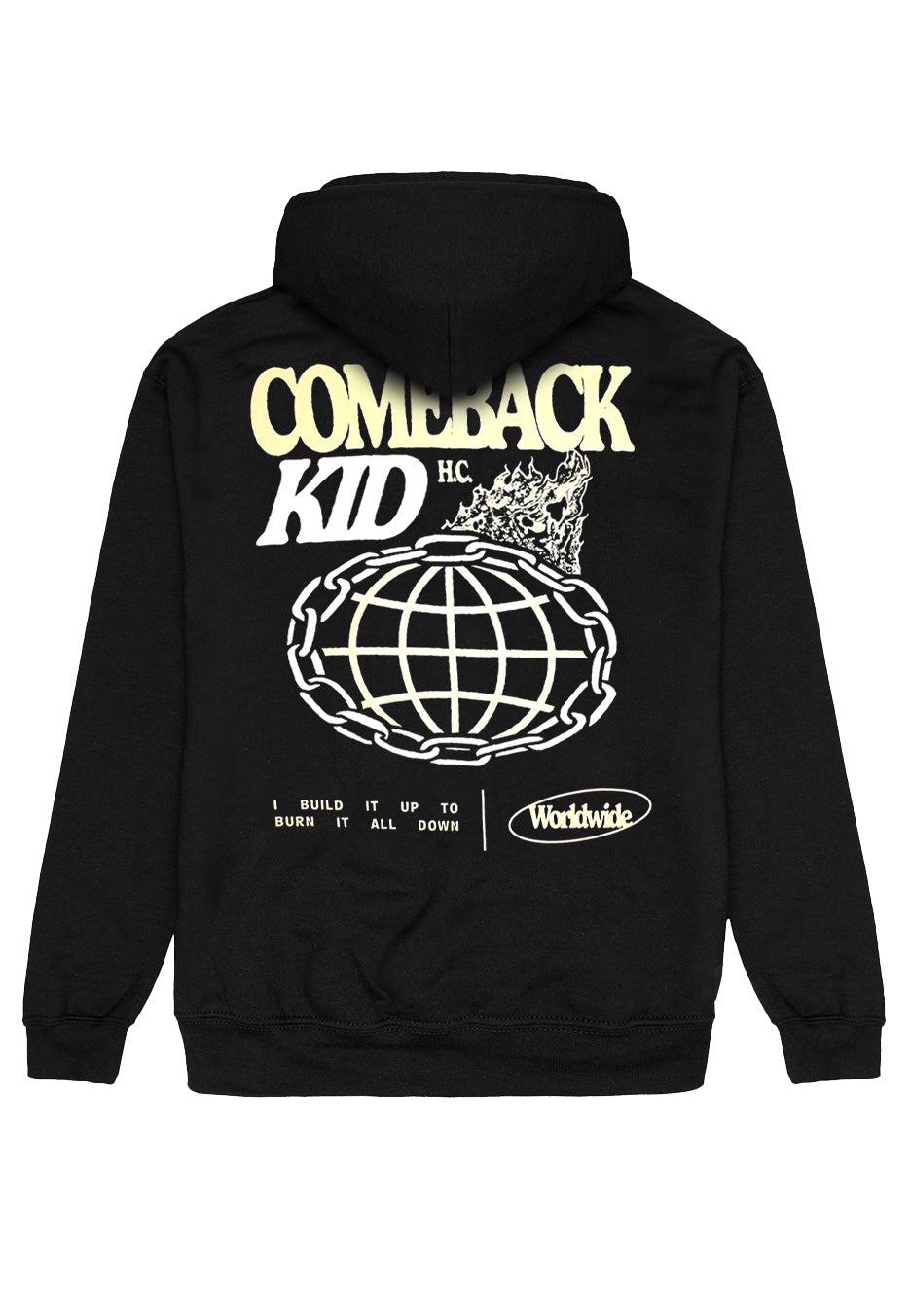 Comeback Kid World Felpa con cappuccio nera uomo