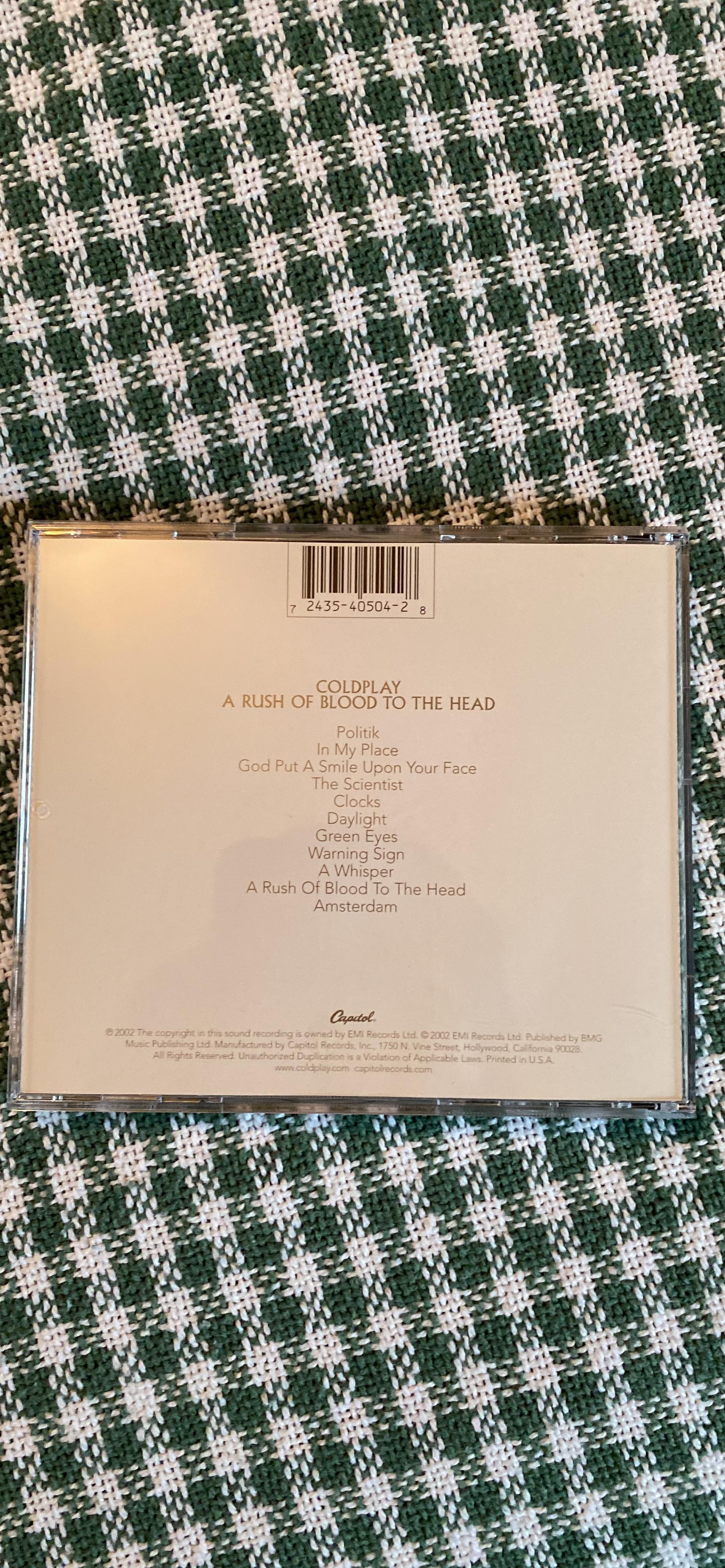 Coldplay A Rush of Blood to the Head CD fisico