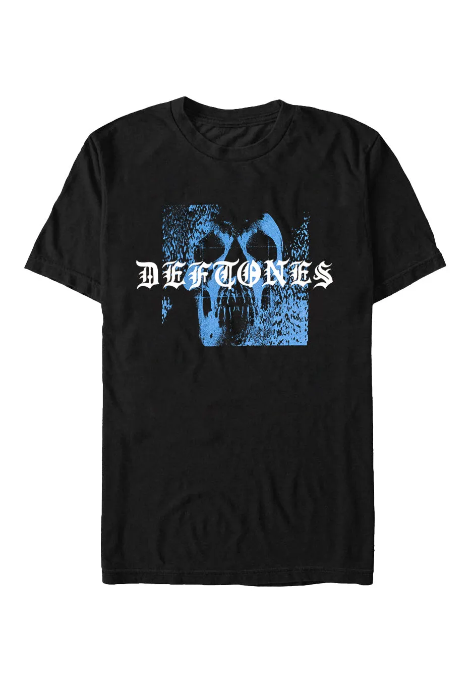 Deftones Static Skull T-Shirt Nera Nu Metal Maniche Corte