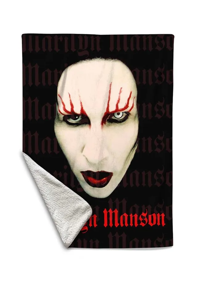 Marilyn Manson Lips coperta in pile onesize multicolore
