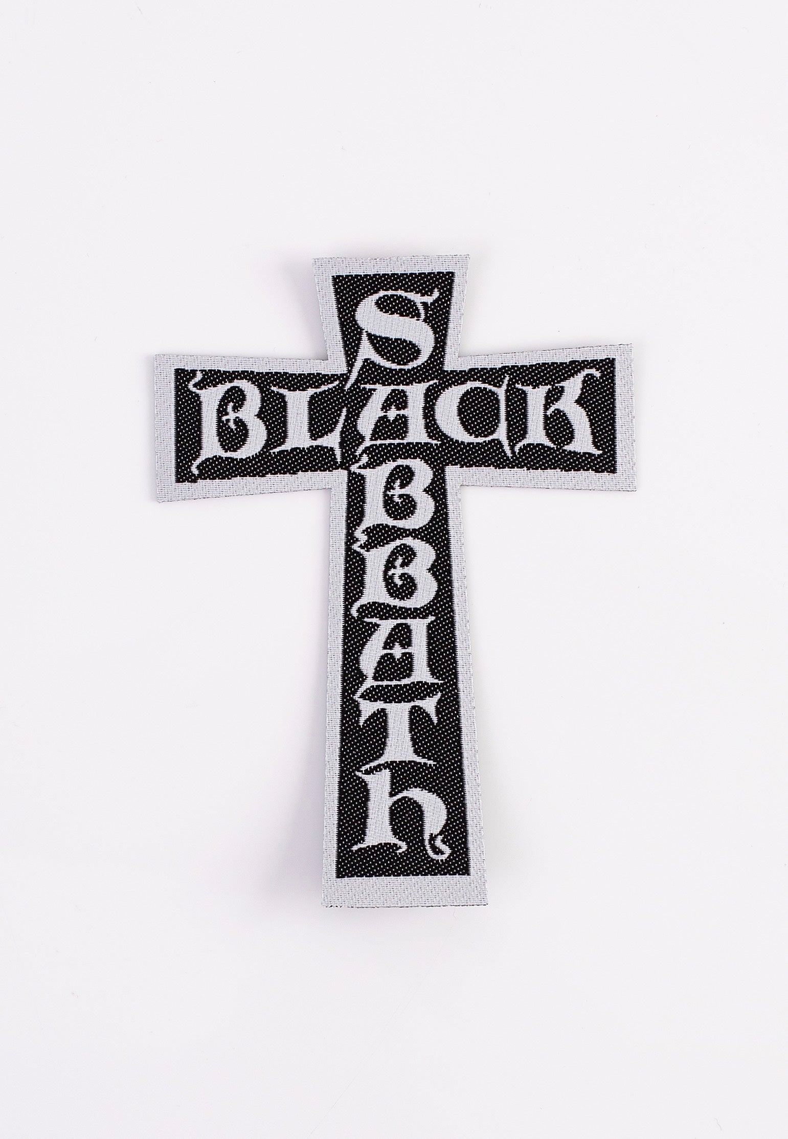 Black Sabbath Cross Logo Cut Out toppa patch nera onesize