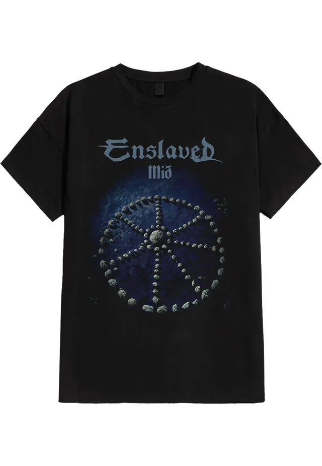 Enslaved Mid t-shirt nera manica corta taglie S-3XL
