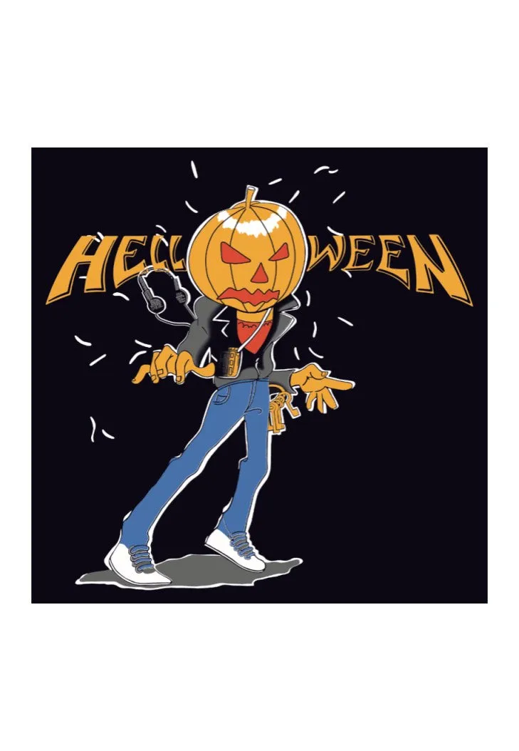 Helloween Jack-O'-Lantern Sticker nero heavy metal