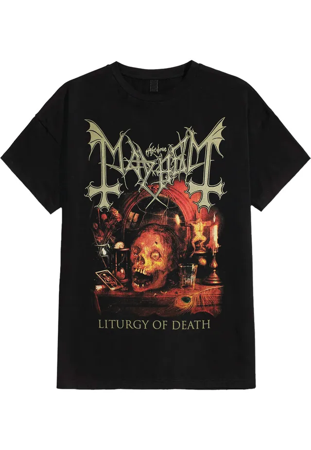 Mayhem Liturgy Of Death T-Shirt Nera Black Metal