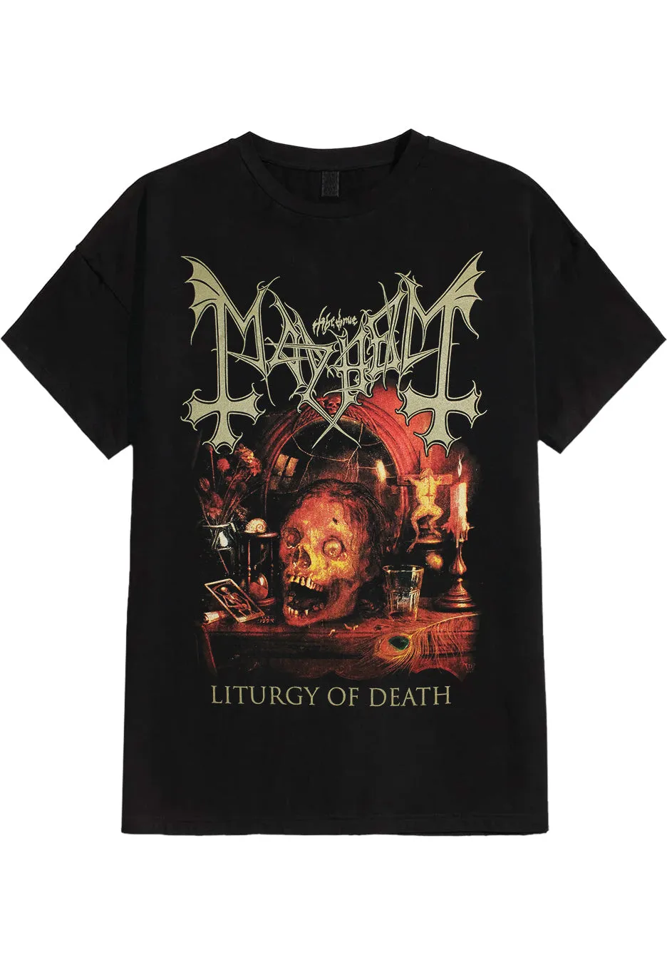 Mayhem Liturgy Of Death T-Shirt Nera Black Metal
