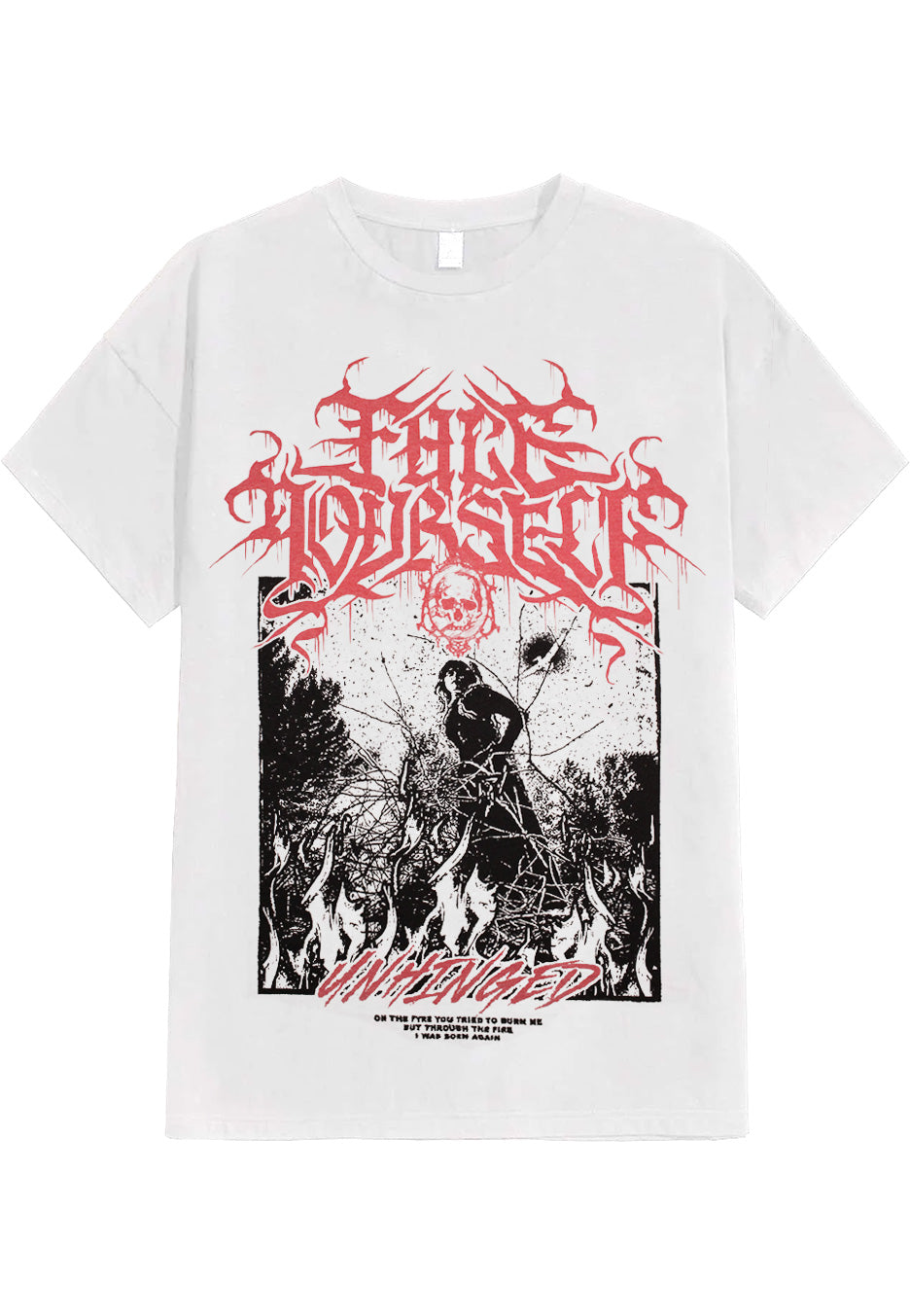 Face Yourself Unhinged White T-Shirt metalcore