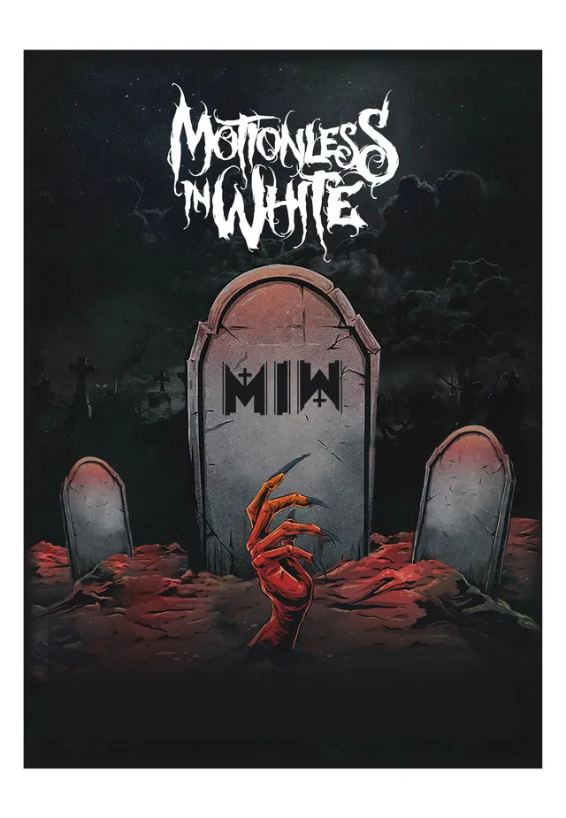Motionless In White Gravestones poster nero parete